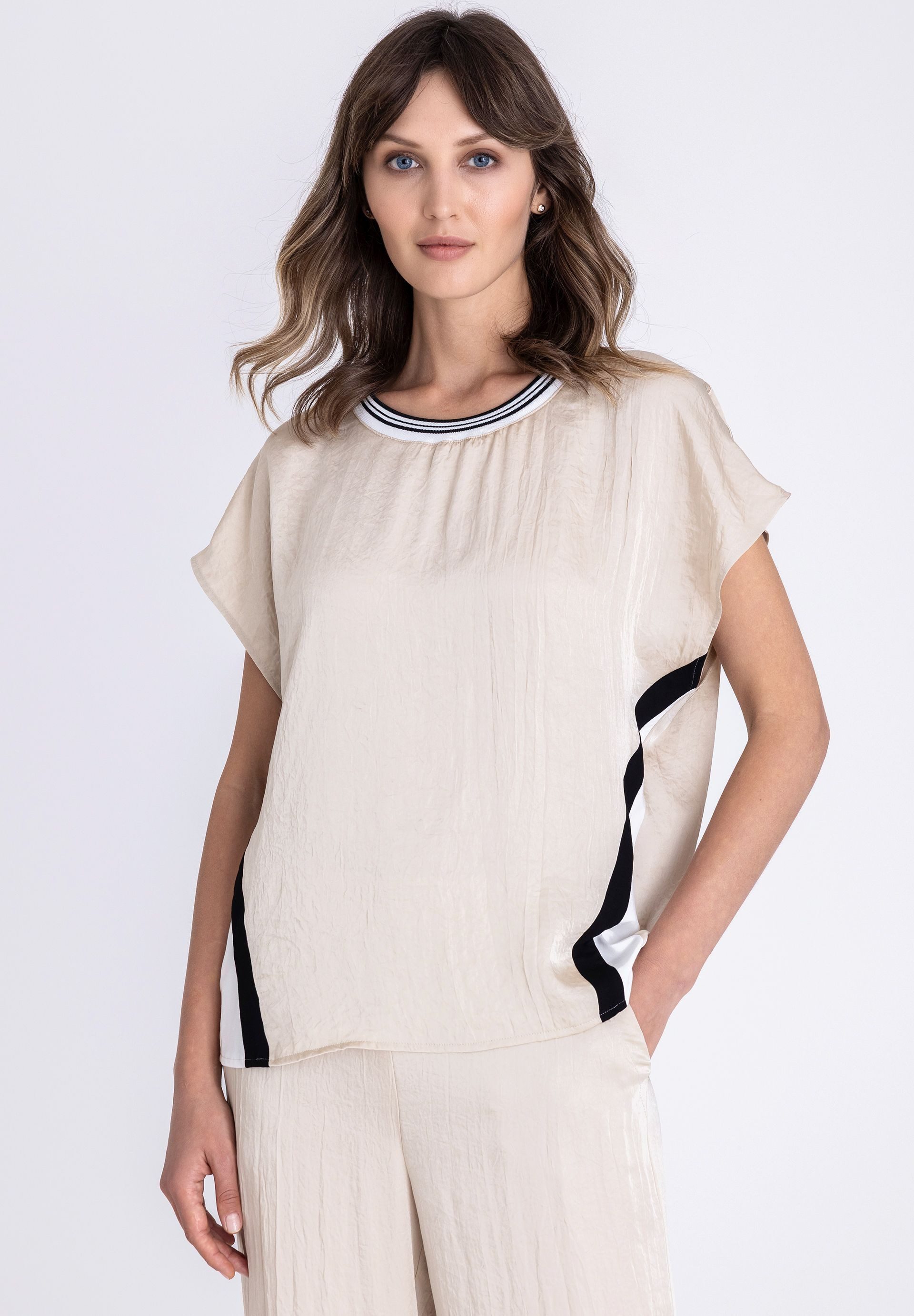 TUZZI T-Shirt mit Rippkragen