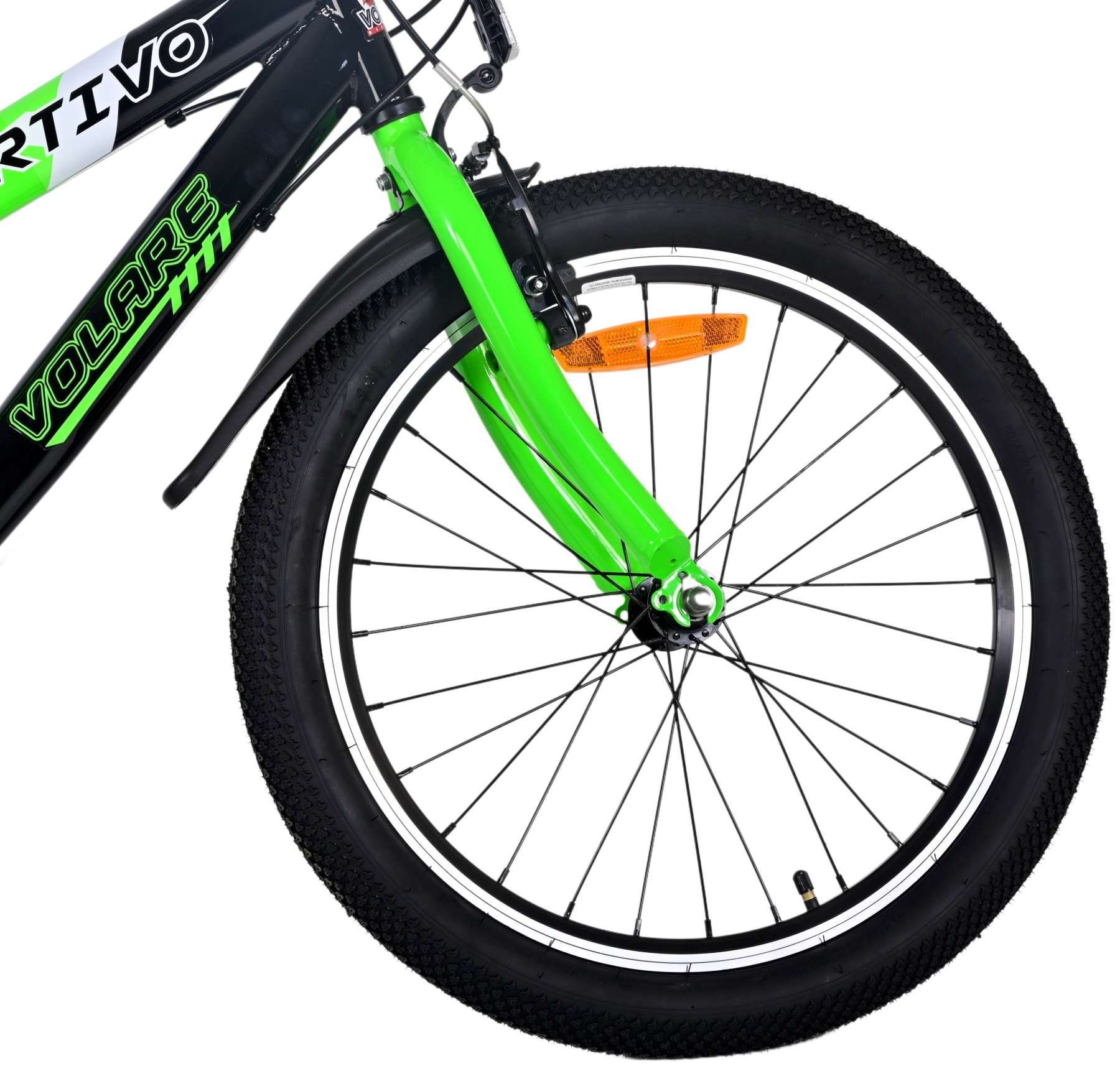 Zoll - Alter 7 Neongrün Gang, 6+ Fahrrad für Schwarz, Kettenschaltung Volare 20 - Kinderfahrrad Jungen