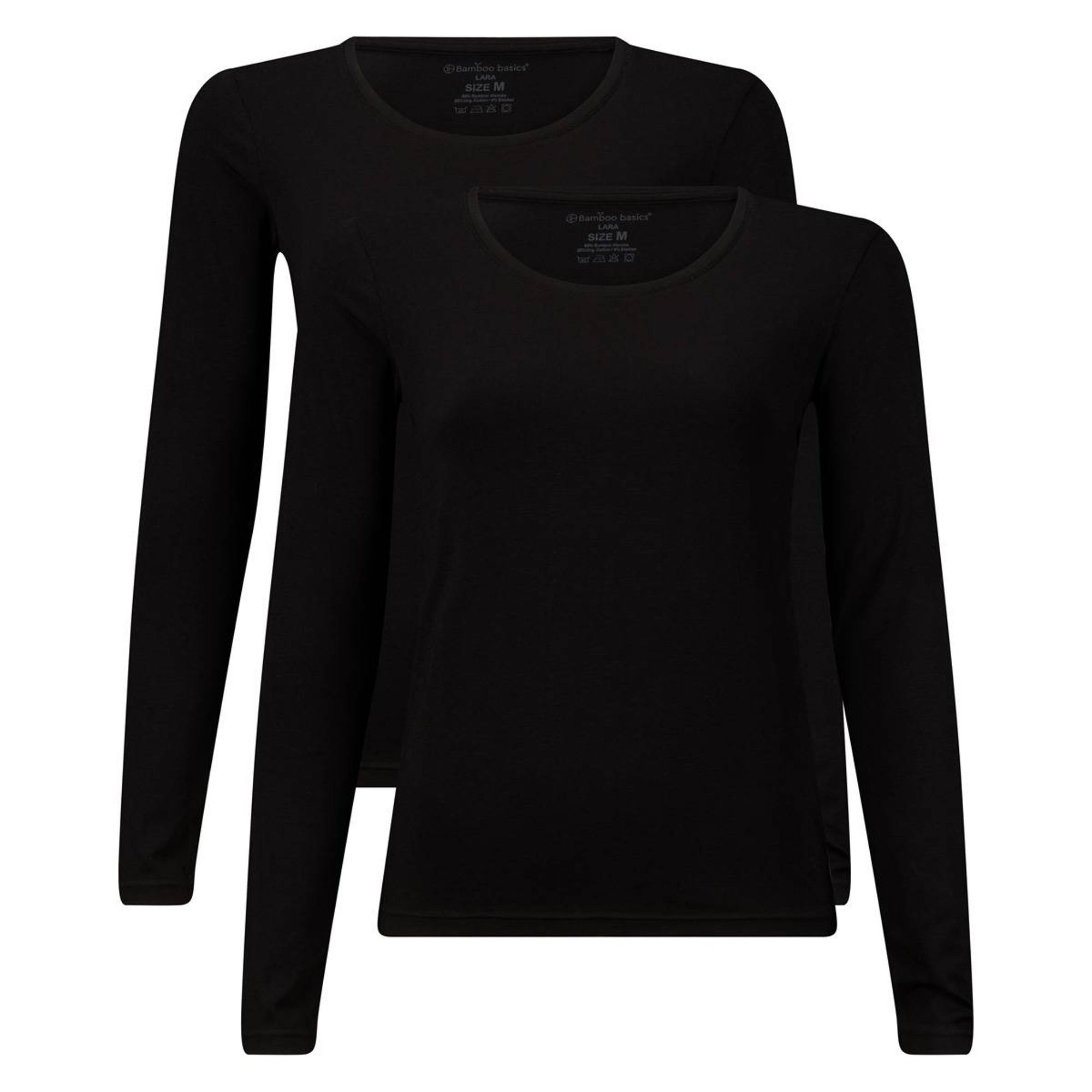 Bamboo basics Unterhemd Damen Longsleeve 2er Pack Viskose LARA (Packung, 2er Pack)