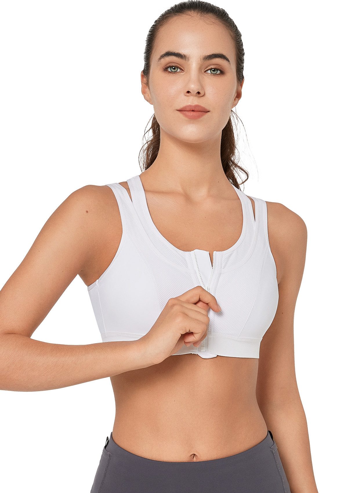 Yvette Sport-BH sehr Starker halt mit Vorderverschluss, Verbundform, Gepolstert E100710A06