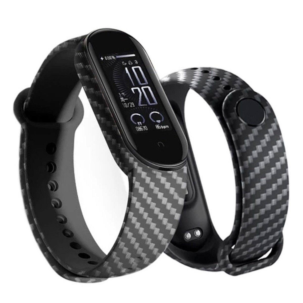 COFI 1453 Uhrenarmband Xiaomi Mi Band 7 Ersatz-Silikon-Armband Schwarz