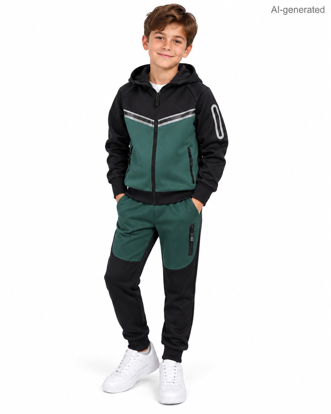 Fashion Boy Trainingsanzug Freizeitanzug 2-teilig – sportlicher Trainingsanzug mit Kapuze JF3668e (Set, Kapuzenjacke und passender Jogginghose)