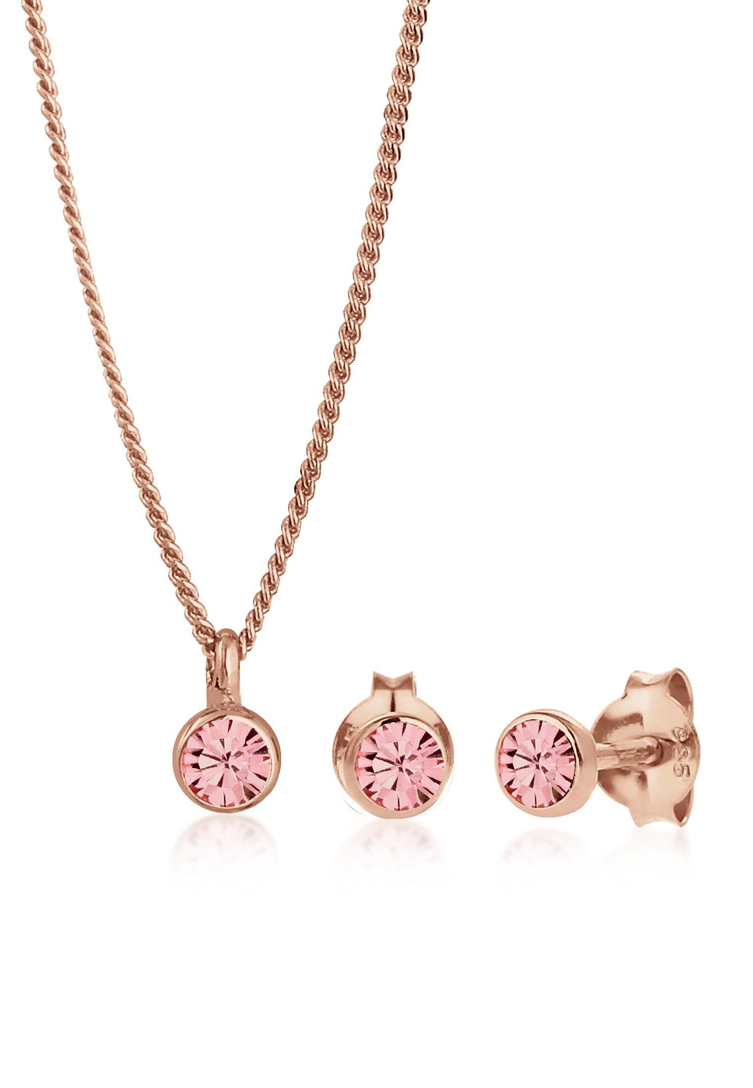 Schmuckset Basic Solitär 925 Sterling Silber, mit Kristallen von Swarovski®