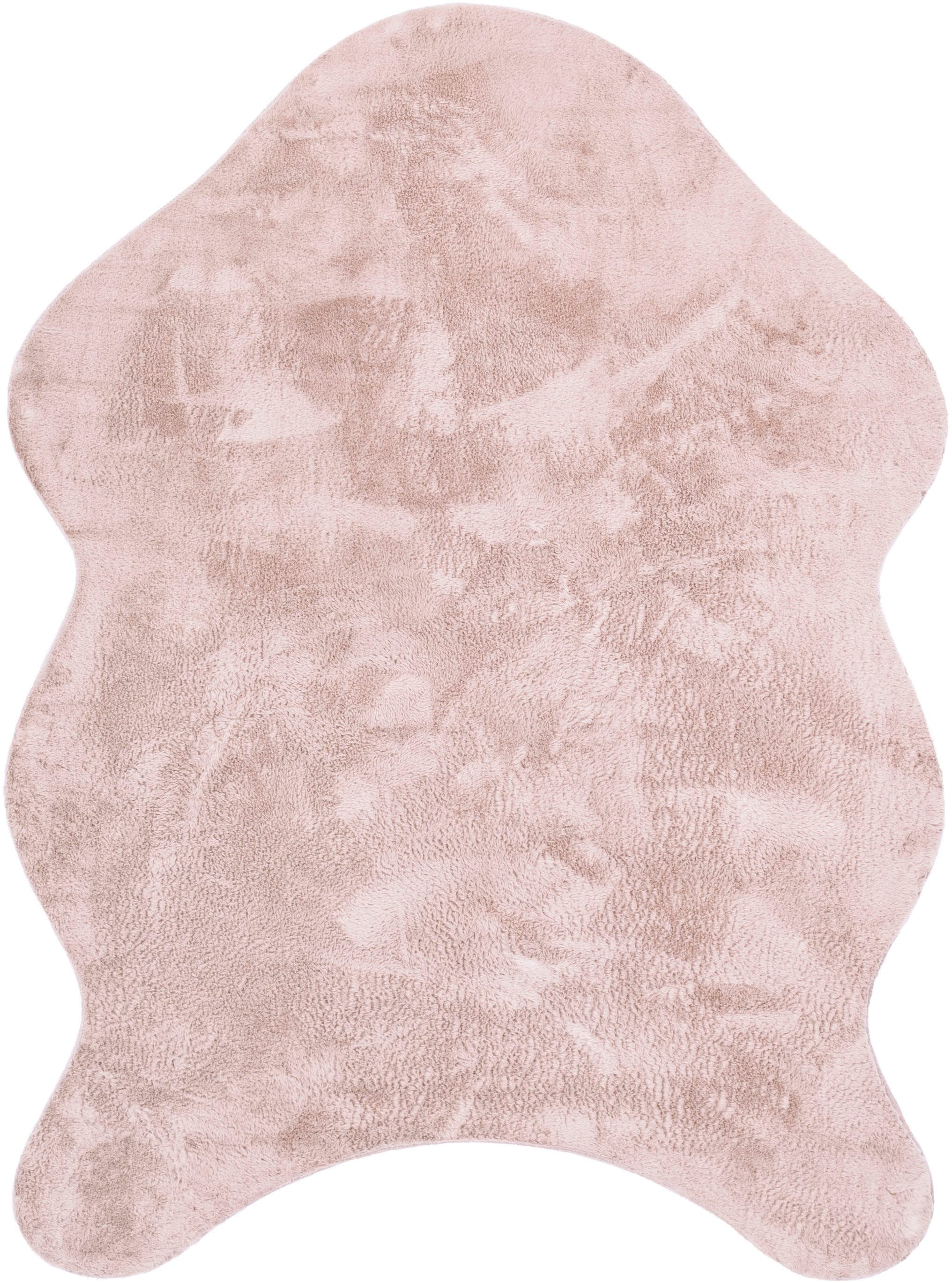 Paco Home Fellteppich Pelt 640, fellförmig, Höhe: 16 mm, Kunstfell, Uni Farben, sehr weicher Flor
