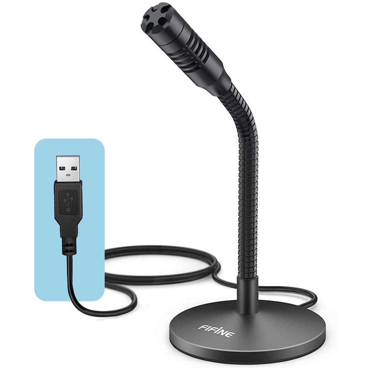 FIFINE Mikrofon »Mini USB Mikrofon Tisch, Kondensatormikrofon Streaming  Gaming, Mikrofone PC Computer Laptop, Schwarz« online kaufen | OTTO