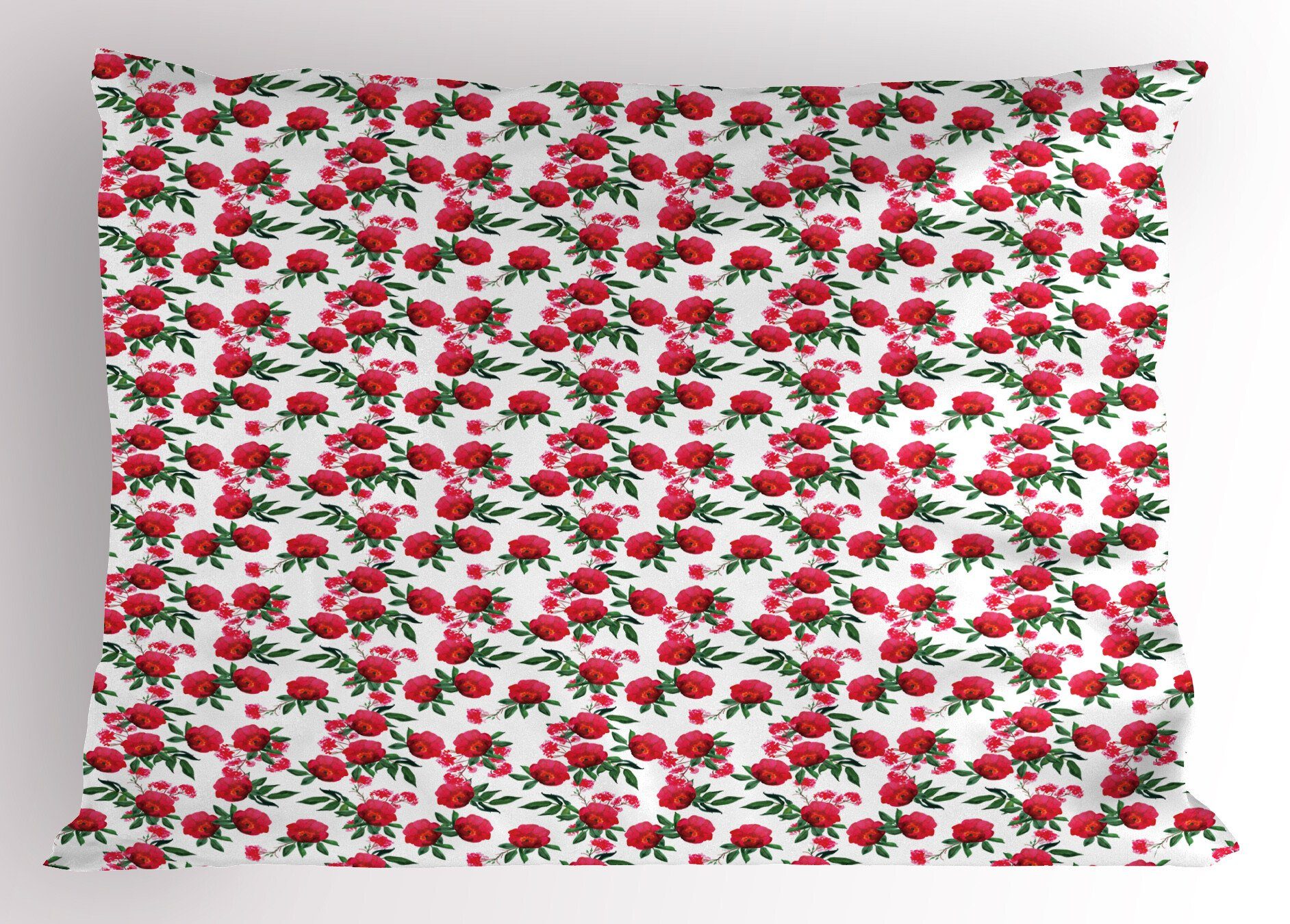 Kissenbezüge Abakuhaus Blumen Kunst King Kissenbezug, Size Standard Stück), Wild Dekorativer Gedruckter (1 Roses Aquarell