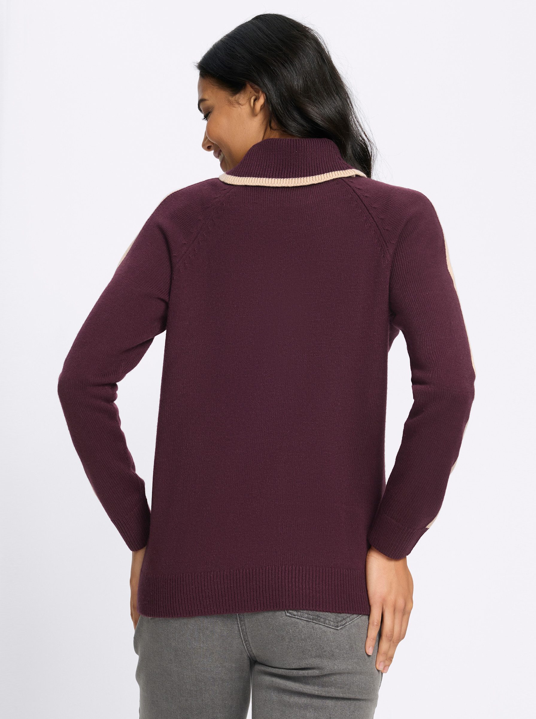 Sieh an! Strickpullover Rollkragen-Pullover Langarm Jersey