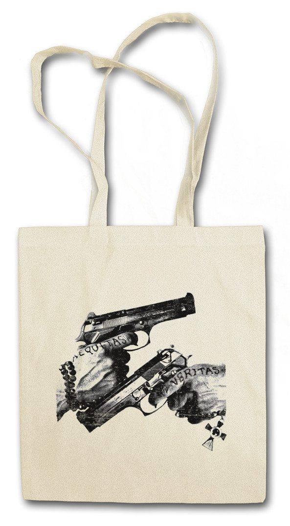 Urban Backwoods Beuteltasche Veritas Aequitas Stofftasche Boondock Tattoo Saints Art Show Ink (1-tlg), Convention Mafia Mob Artist