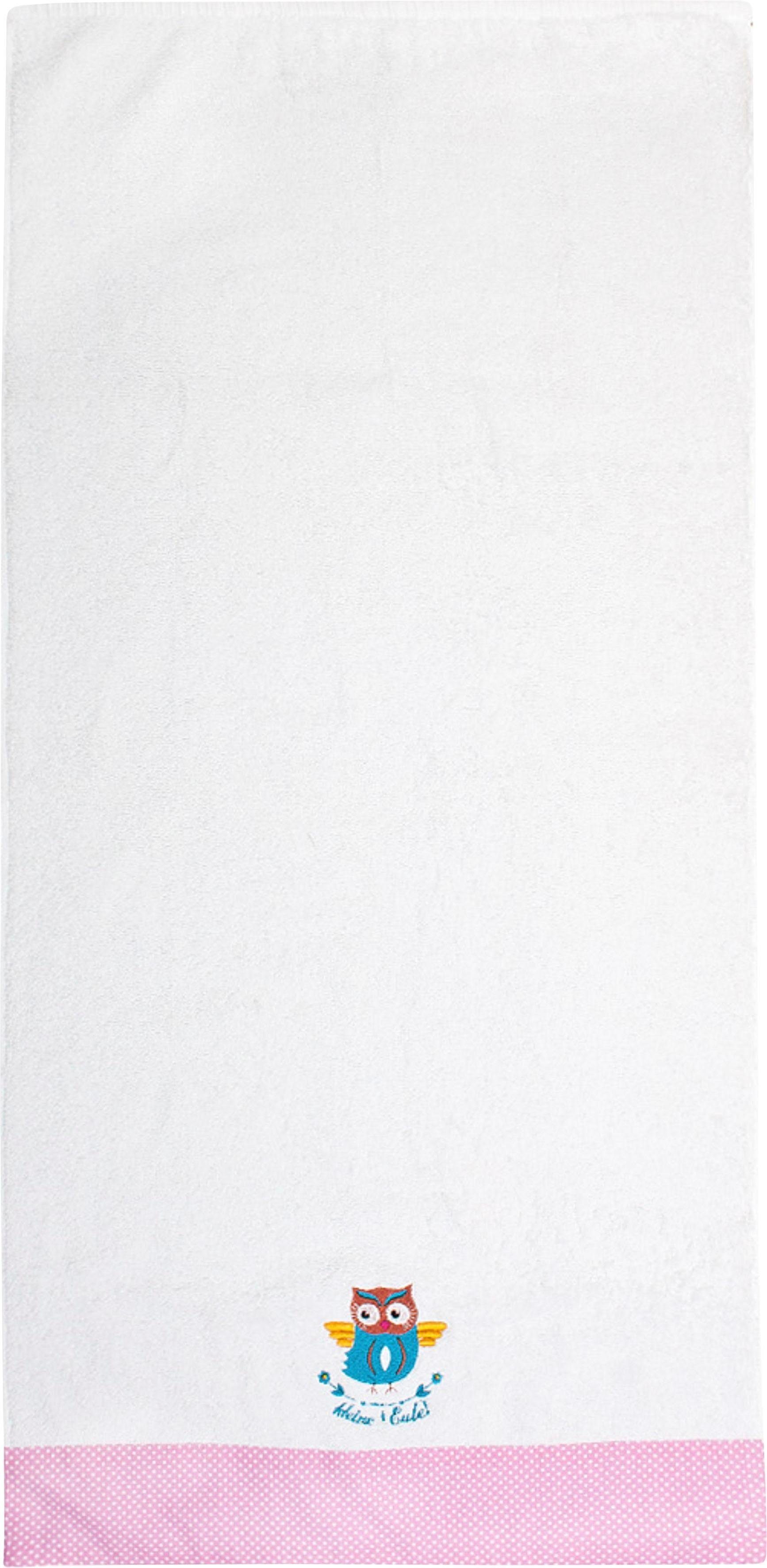 ADELHEID Handtücher Kleine Eule Handtuch, Frottee (2-St), mit Bordüre und Stickerei