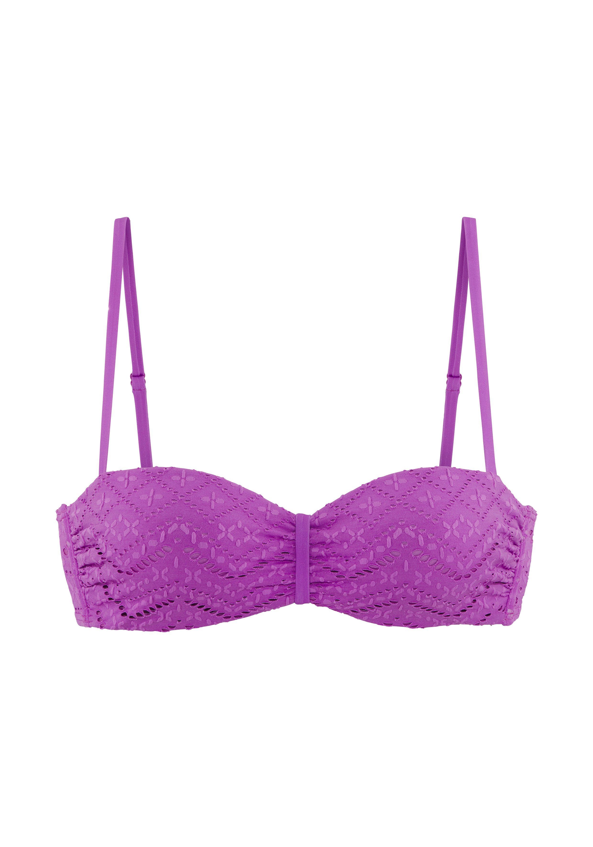LASCANA Bügel-Bandeau-Bikini-Top Omara, mit Lochstickerei günstig online kaufen