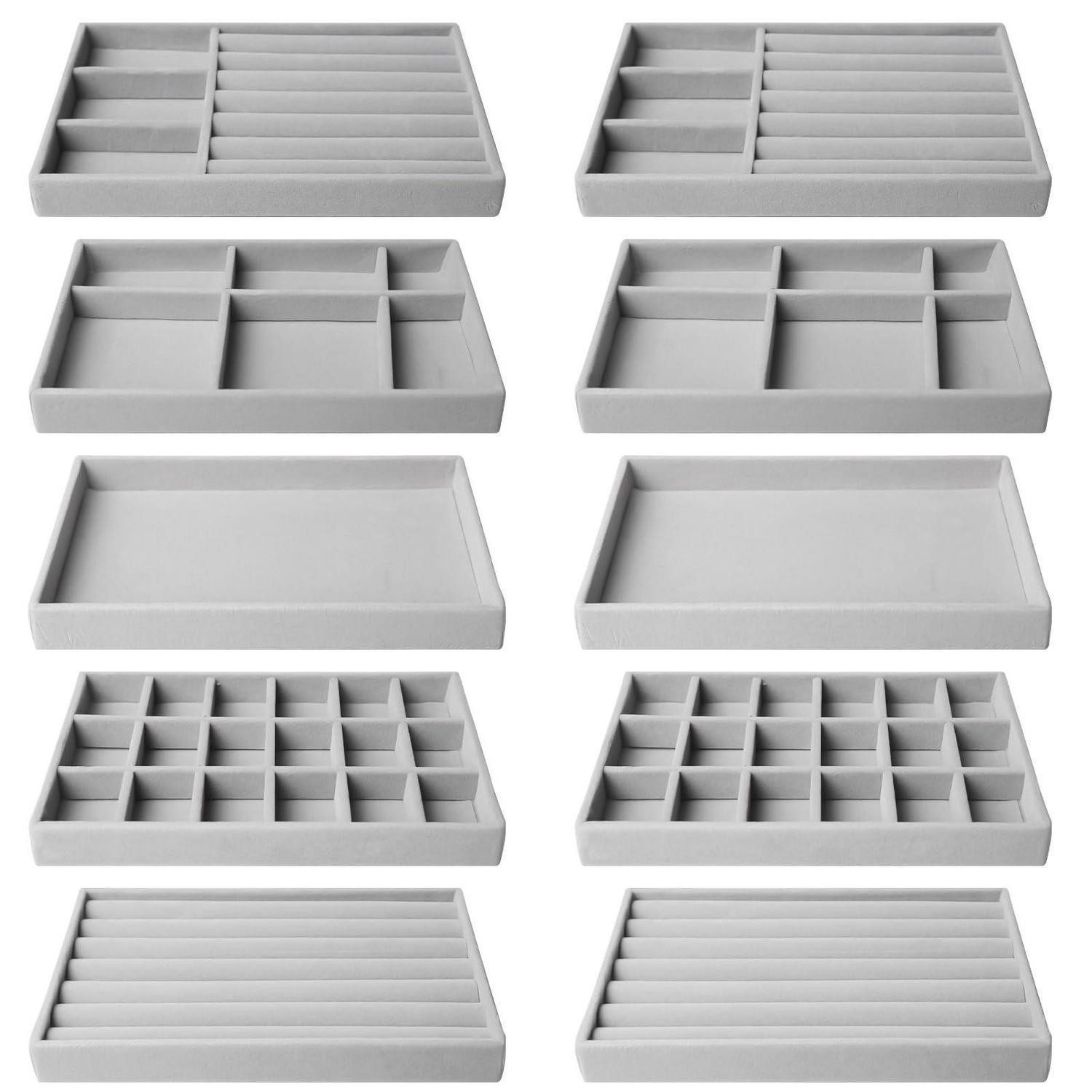 LuxusKollektion Schmuckkasten Schmucktablett stapelbar 10er Set (10 St)