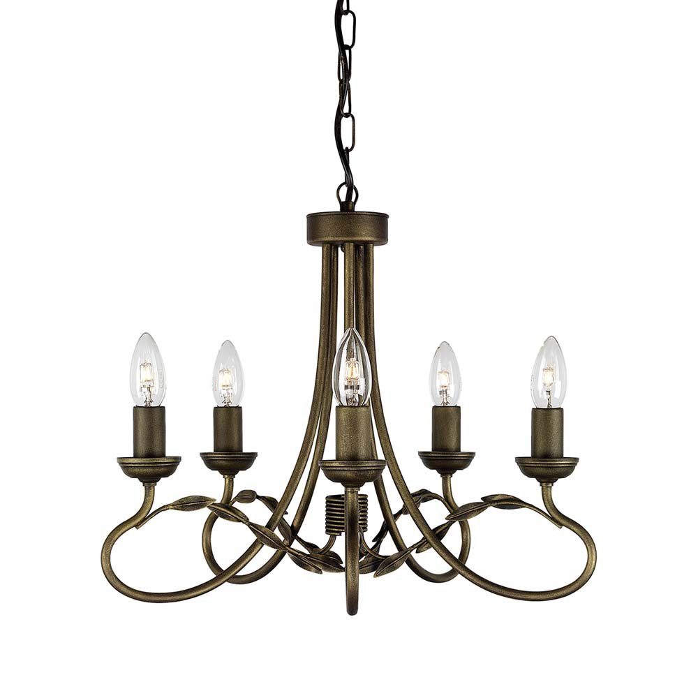 Elstead LIGHTING Kronleuchter, Leuchtmittel nicht inklusive, Kronleuchter Hängelampe Deckenlampe Pendellampe Metall Schwarz Gold D