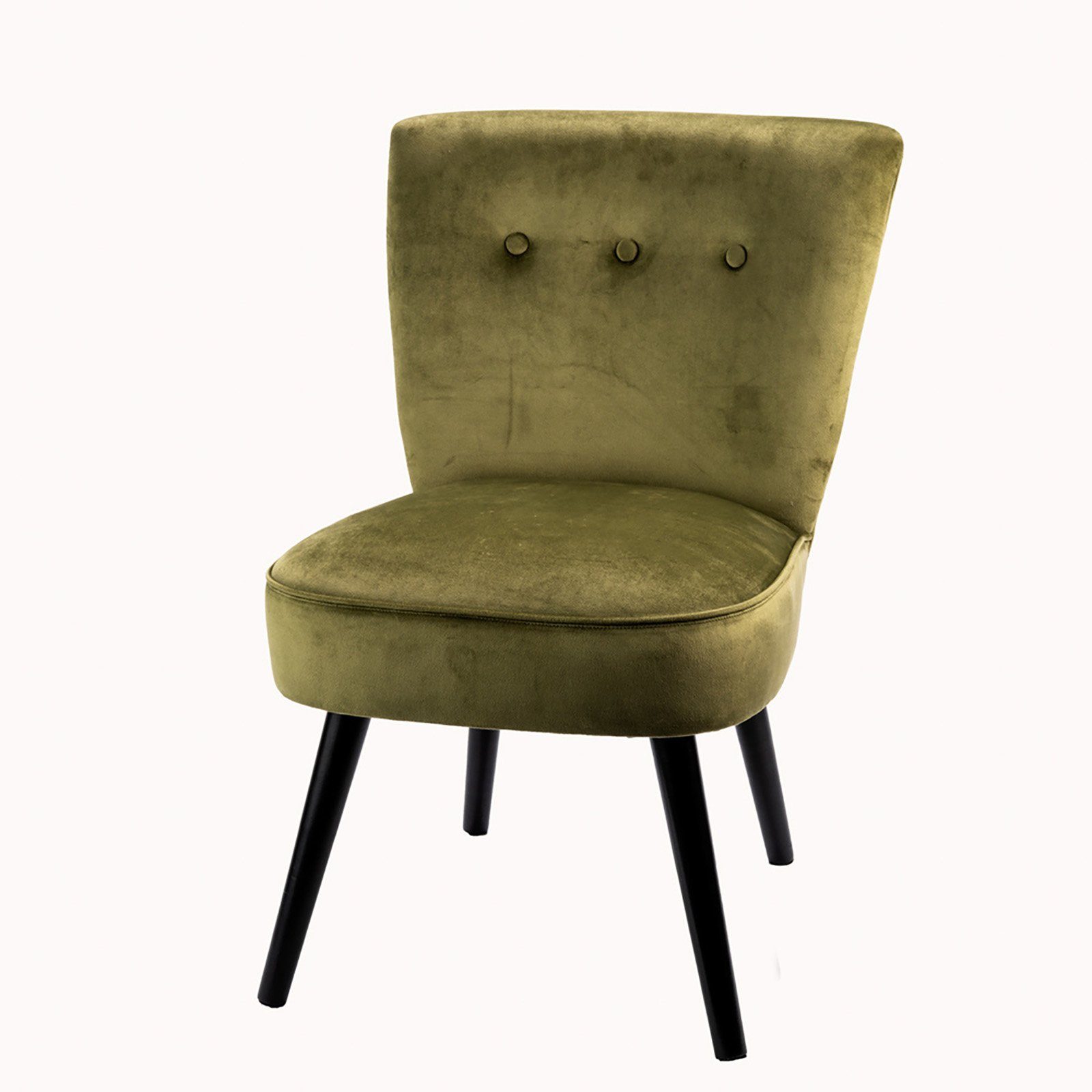Cosy Home Ideas grün Sessel), 1x grün Sessel mit Knopfheftung, Stück, Bezug Optik Samt Samt (1 edler Cocktailsessel mit Knöpfen | Cocktailsessel Optik in