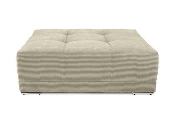 luma-home Polsterhocker 15177 (XXL-Hocker 120x120 cm mit Federkernpolsterung, passend zum Big Sofa), Cordstoff Beige Grau