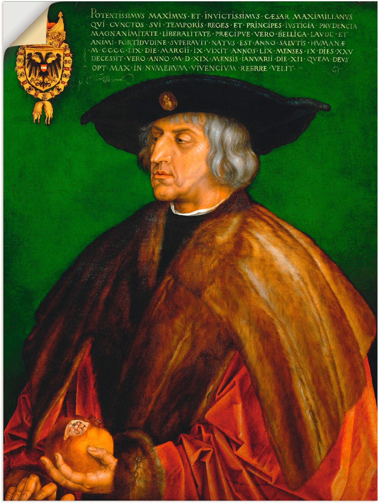 Artland Wandbild Kaiser Maximilian I. 1519., Menschen (1 St), als Leinwandbild, Wandaufkleber oder Poster in versch. Größen