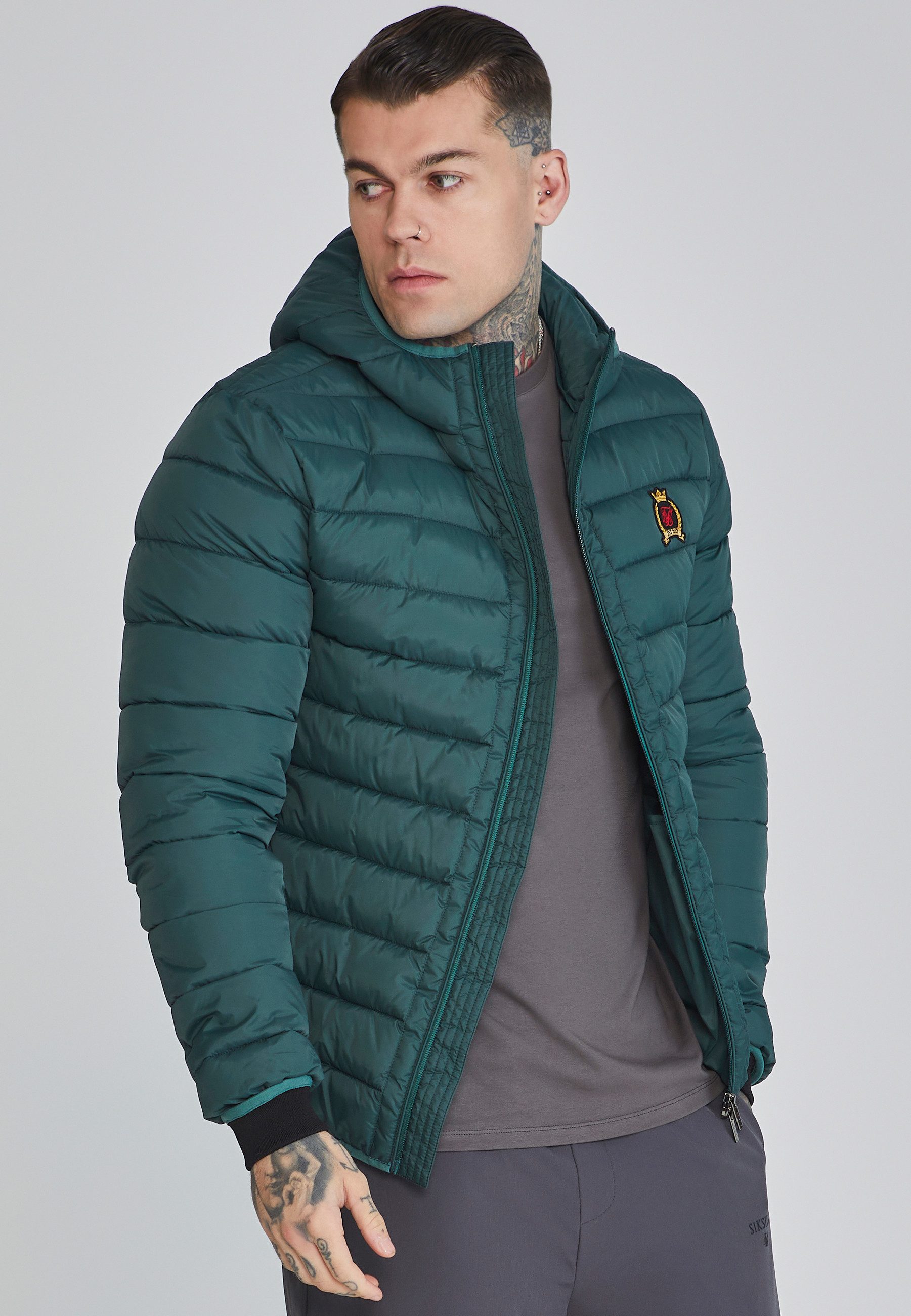 Siksilk Outdoorjacke SikSilk Herren Grüne Bubble Jacke günstig online kaufen