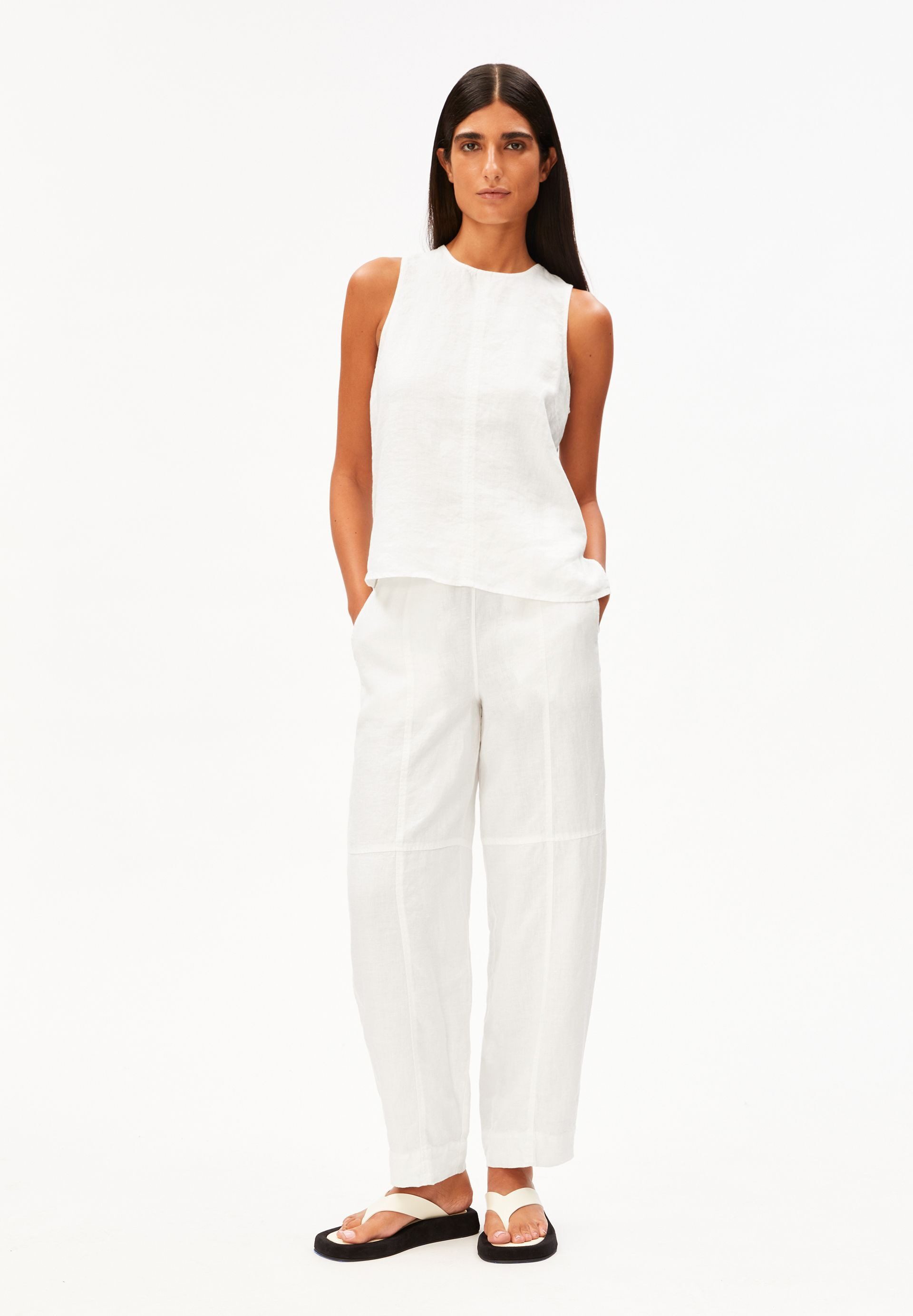 Armedangels Stoffhose LINO BARREL 100% Leinen (Mid waist, Loose Fit) günstig online kaufen