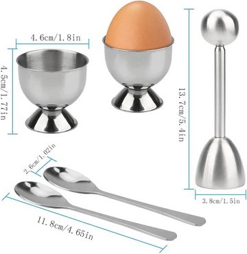 yhroo Eierköpfer Eierschäler-Zubehörset für weich- und hartgekochte Eier, das, (1-tlg), Eiertrenner mit 1 x Eierschäler, 2 x Eierbecher, 2 x Eierlöffel