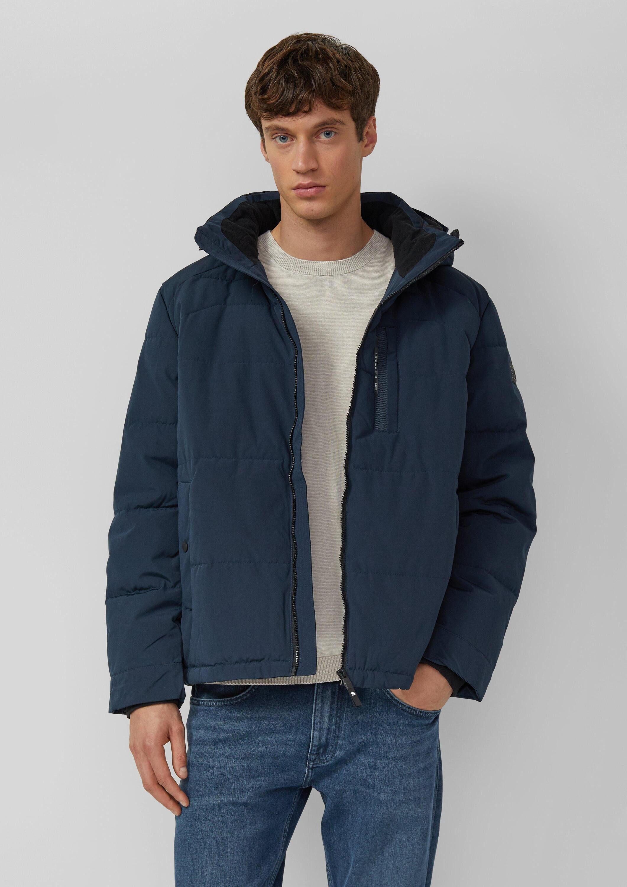 s.Oliver Winterjacke Outdoor-Jacke Wasserabweisende Pufferjacke mit abnehmbarer Kapuze