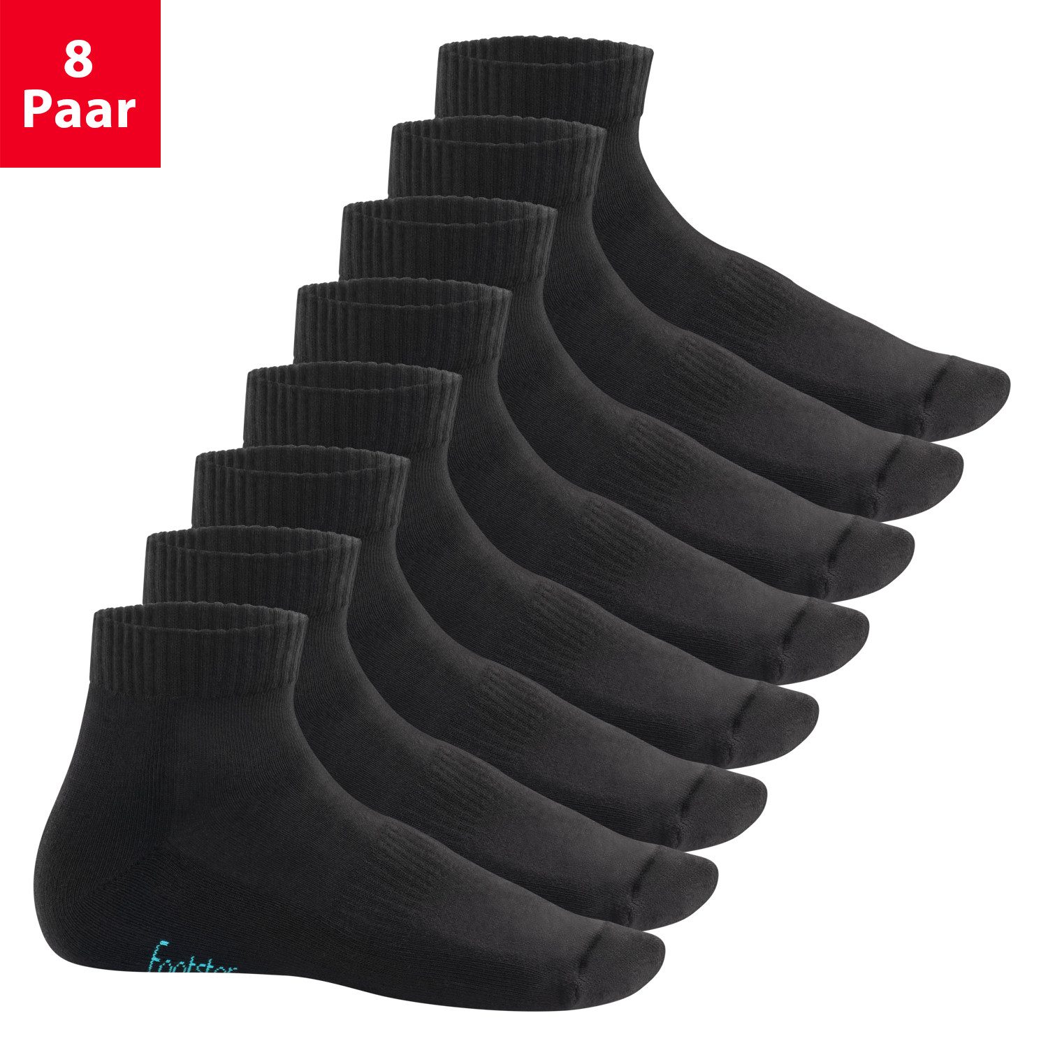 Footstar Kurzsocken Damen & Herren Kurzschaft Socken Frottee-Sohle (8 Paar)
