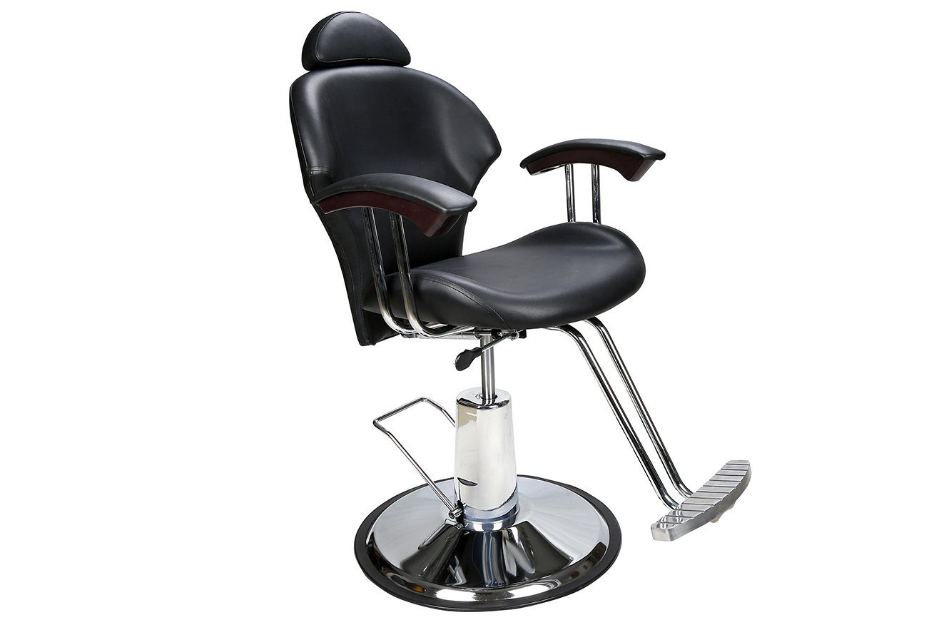 Stuhl Friseurstuhl Kunstleder hydraulischer Schwarz Barberpub SPA Salon Friseursessel Barberpub 8714BK,