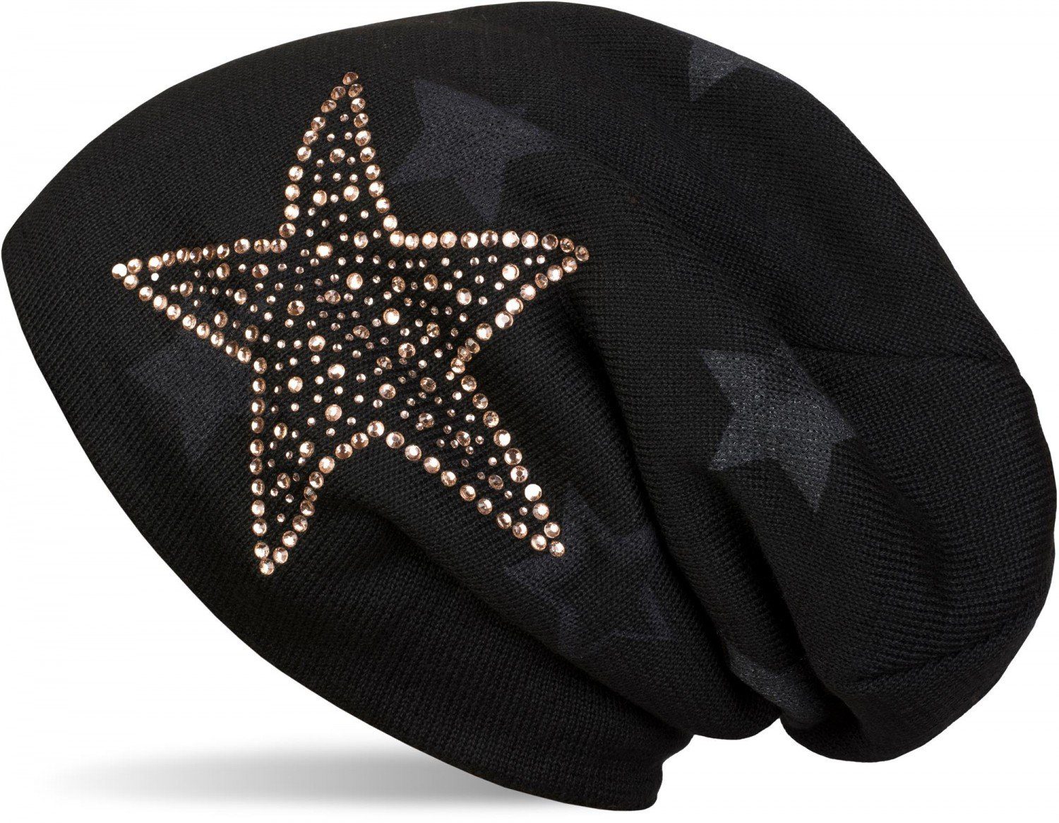 styleBREAKER Strickmütze Feinstrick Beanie mit Strass günstig online kaufen