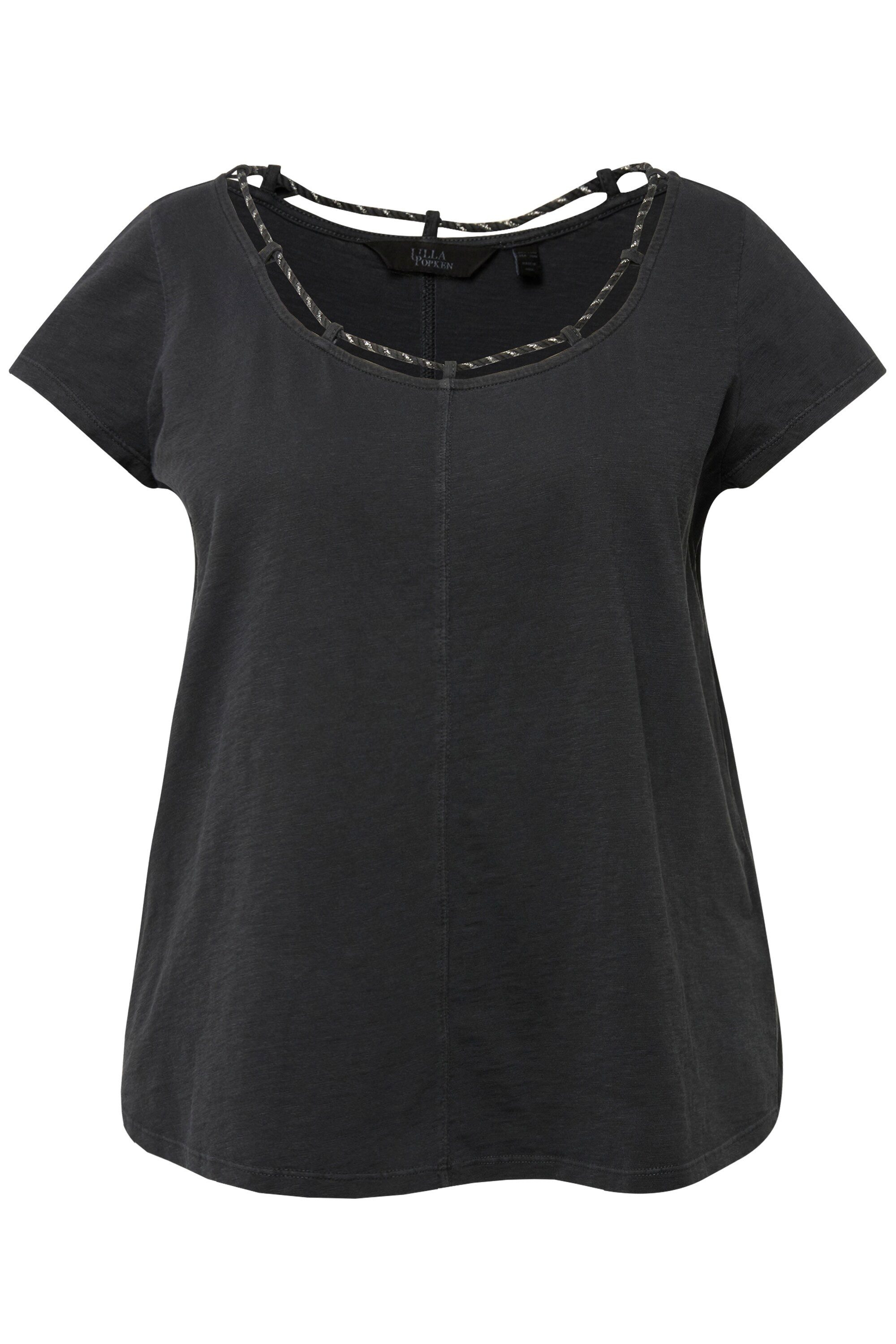 Ulla Popken T-Shirt T-Shirt Kordel A-Linie günstig online kaufen