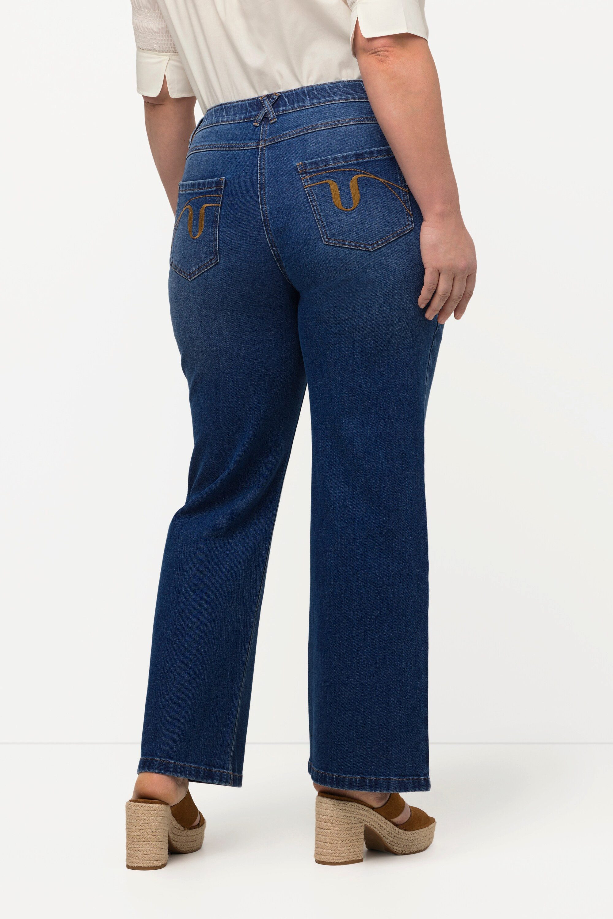Ulla Popken Regular-fit-Jeans Marlenejeans Mary weites Bein Komfortbund