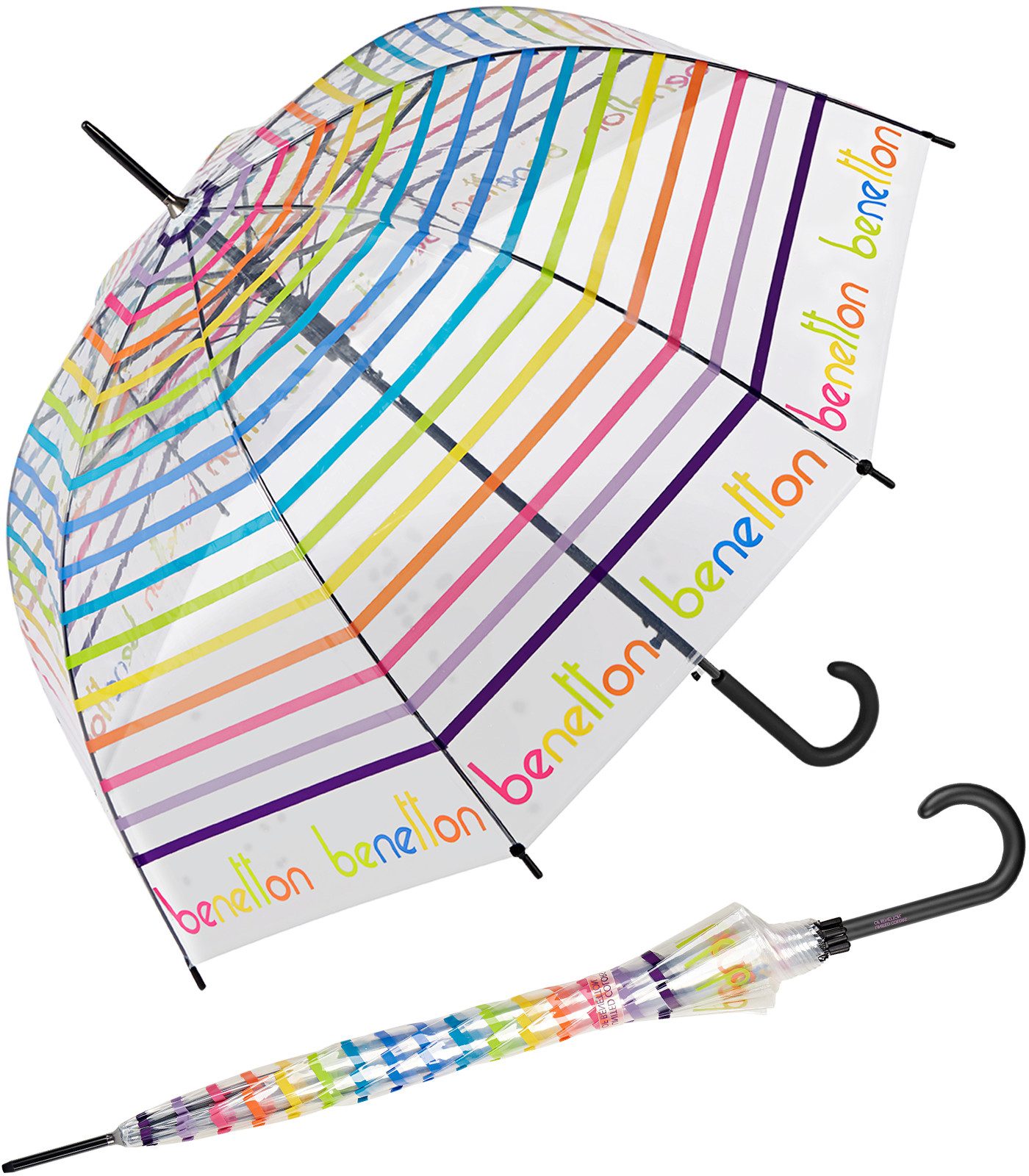 United Colors of Benetton Stockregenschirm Glockenschirm mit Automatik tran günstig online kaufen