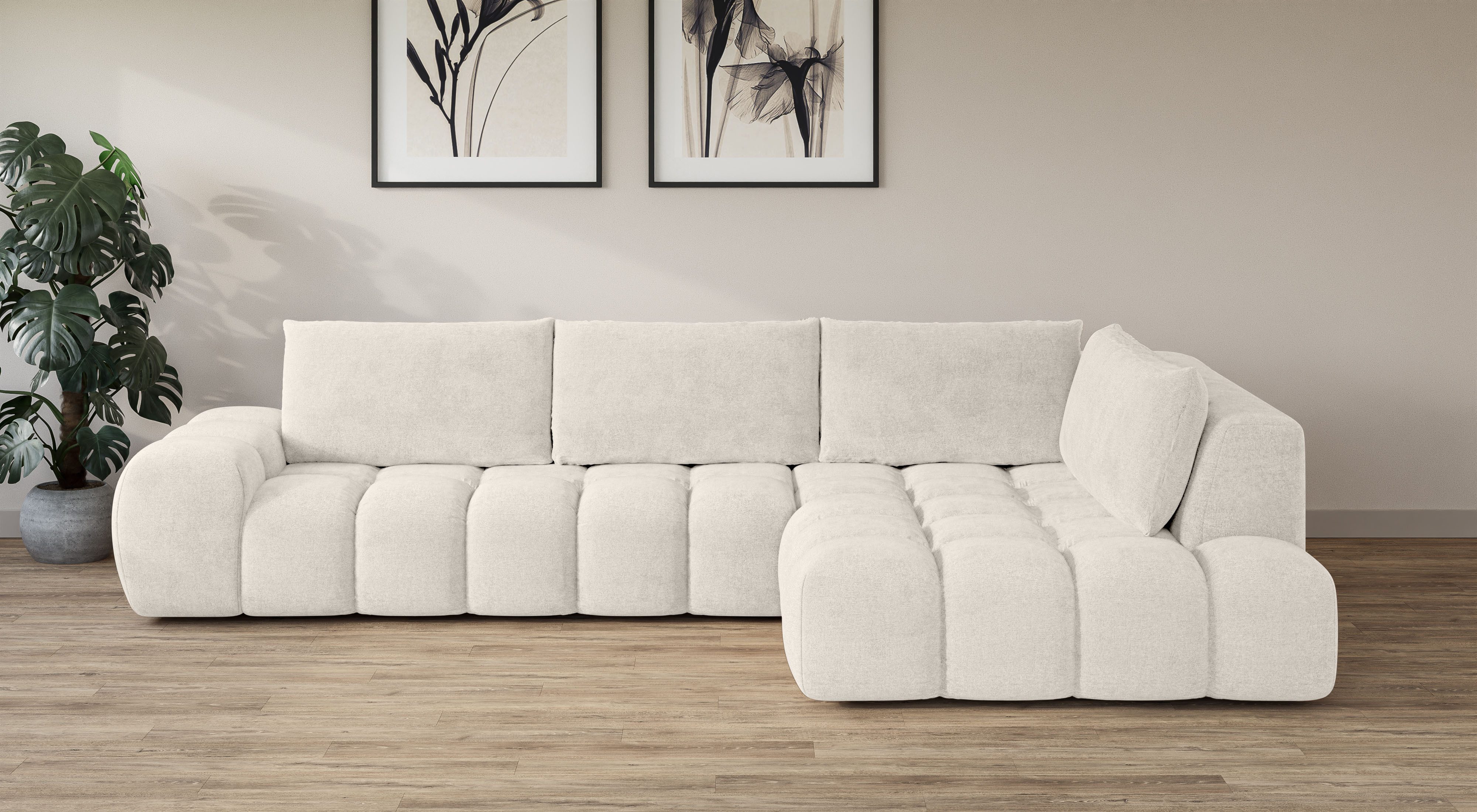 INOSIGN Ecksofa "AZITA Designsofa, elegant und bequem L-Form, Bubble-Optik" günstig online kaufen