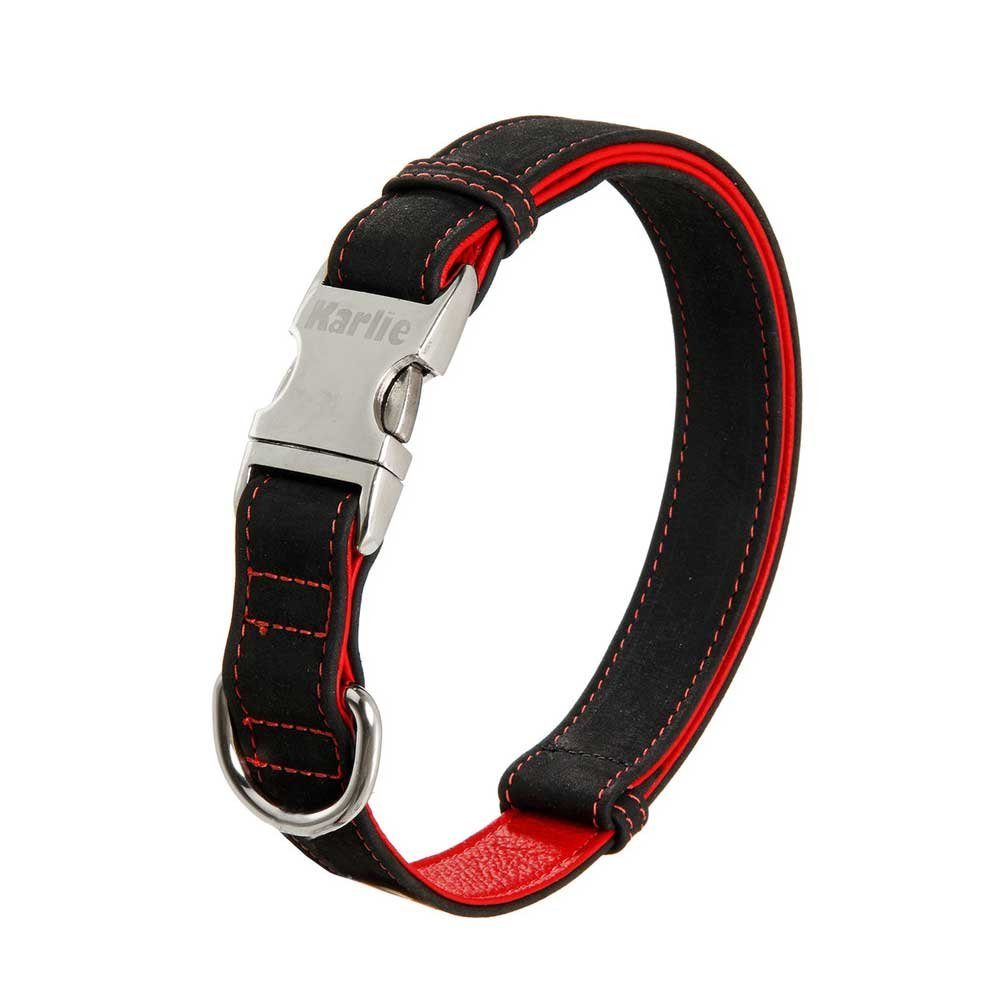 Karlie Hunde-Halsband Karlie Buffalo Ultra Halsband - Schwarz/Rot Breite / Länge: 40 mm