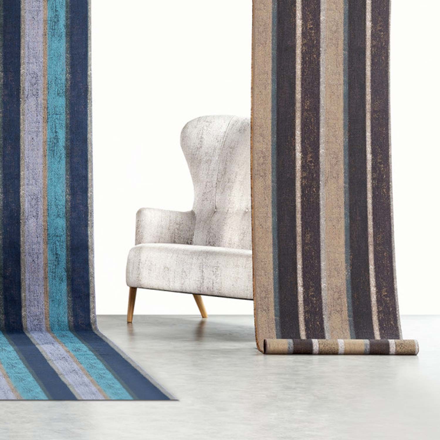 novely® Stoff exquisit BRIVIO - Robuster Polsterstoff mit Metallic-Effekt, Robust, Zigaretten-Test bestanden, Meterware, 1lfm