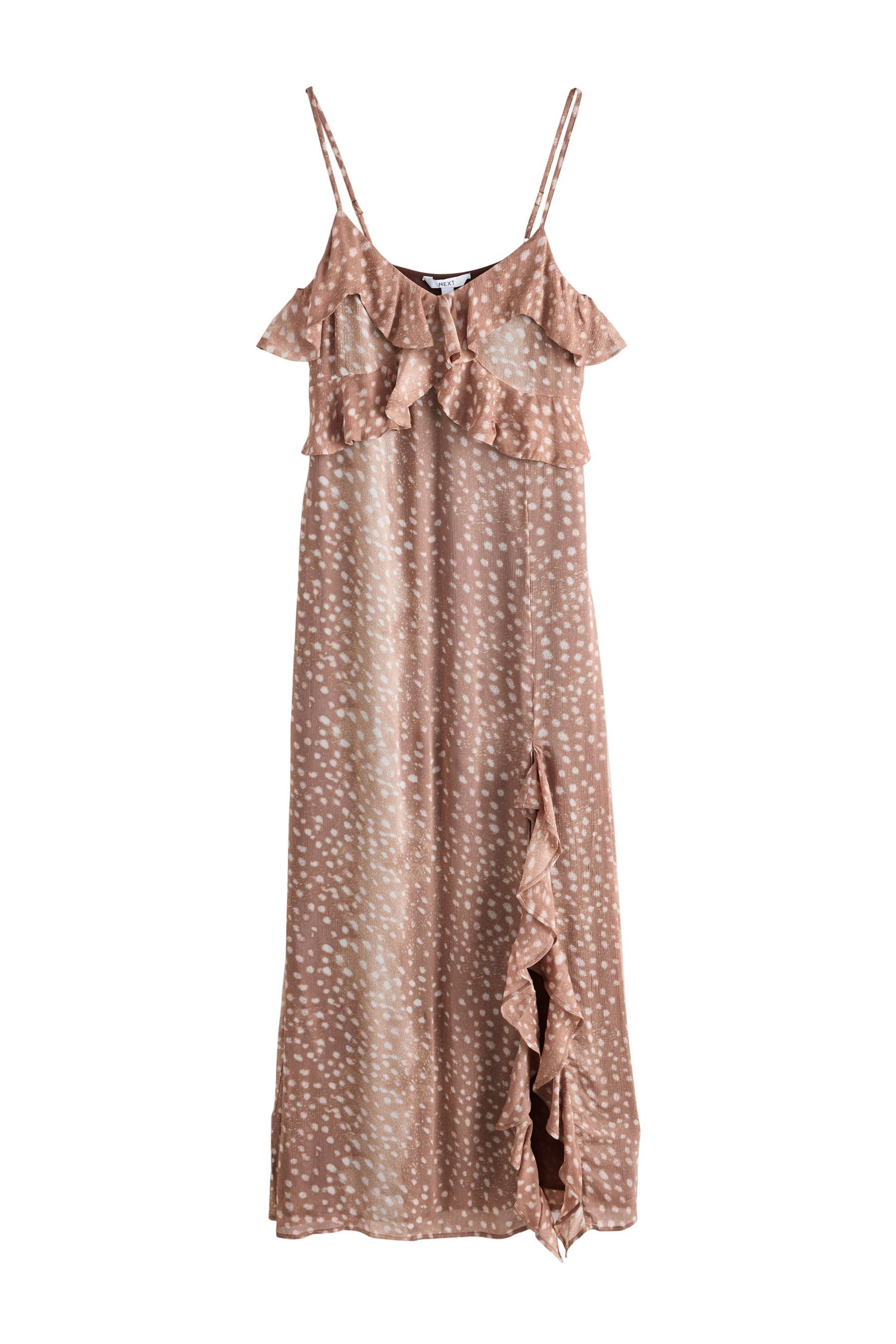Next Maxikleid Maxi-Trägerkleid mit Rüschen (1-tlg)