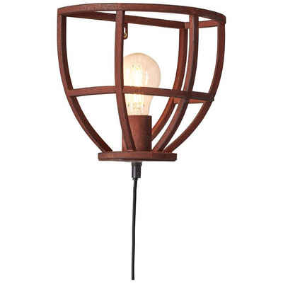 Brilliant Wandleuchte Matrix, Lampe Matrix Wandleuchte Zuleitung und Schalter rostfarbend 1x G95