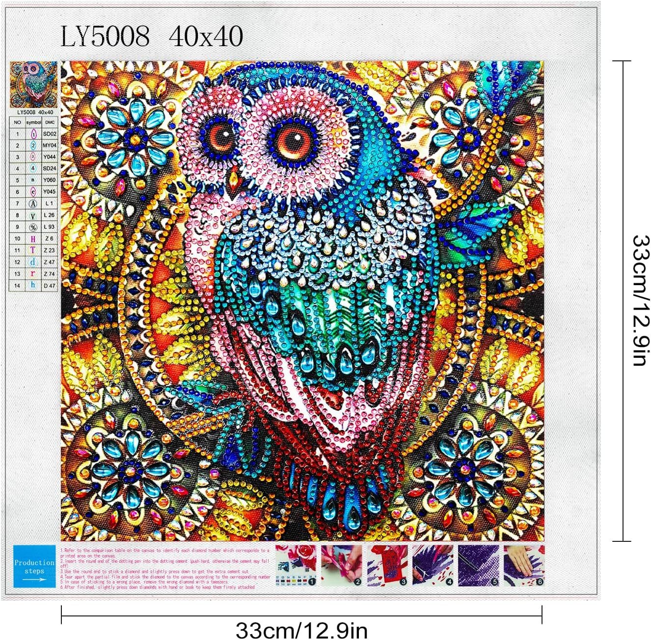 LA CUTE Malen nach Zahlen 5D Diamond Painting Eule Volldiamant Set DIY Bast günstig online kaufen