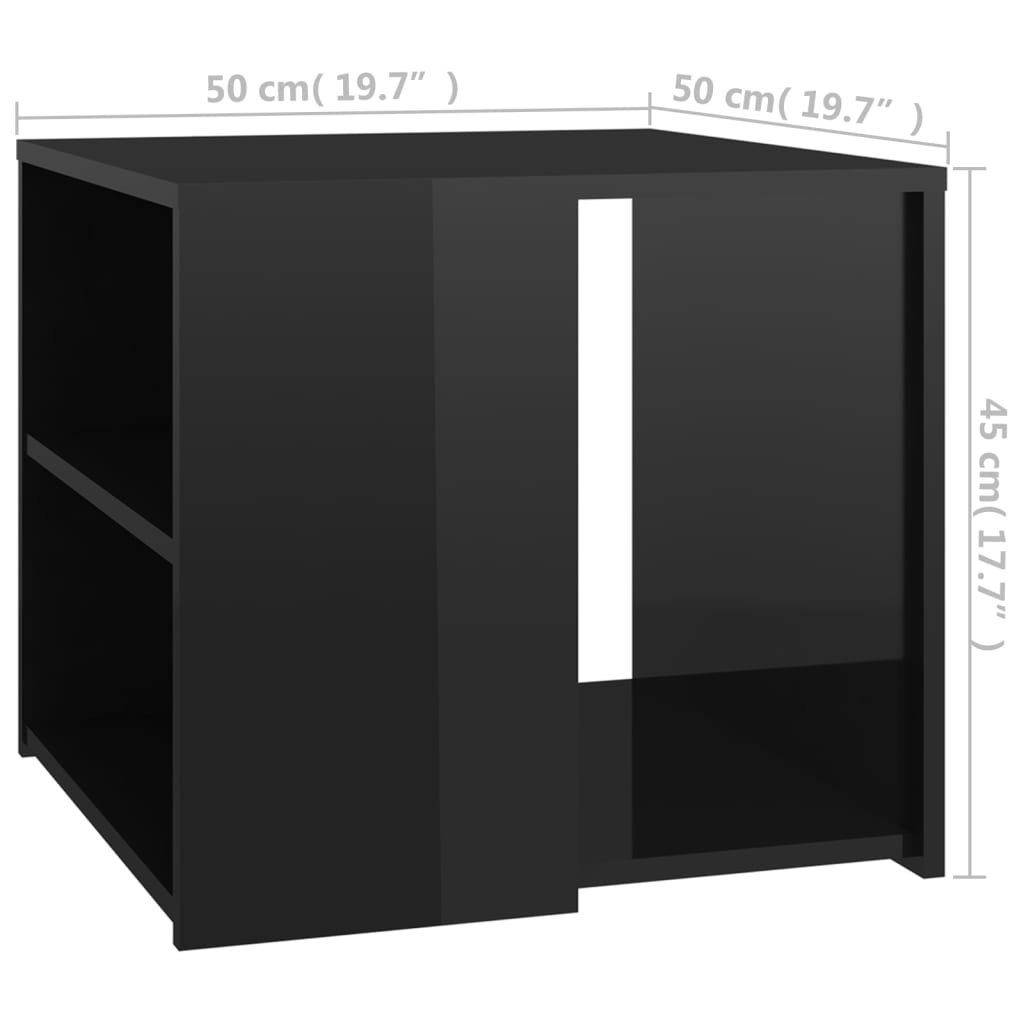 Hochglanz-Schwarz Beistelltisch in cm), (B/H/T: Ivenrode 50x45x50 möbelando
