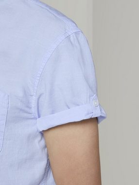 TOM TAILOR Denim Langarmhemd Strukturiertes Kurzarmhemd mit Brusttasche