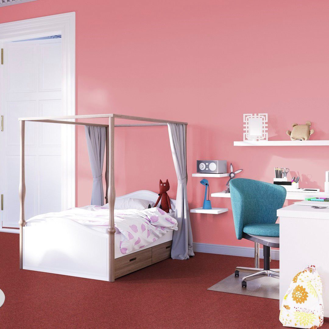 pink cm Pegasus, 10 Kinderzimmer, mm, Höhe: Meterware, Breite rechteckig, Teppichboden Veloursteppich Bodenmeister, Wohnzimmer, Schlafzimmer, 400/500 rosa