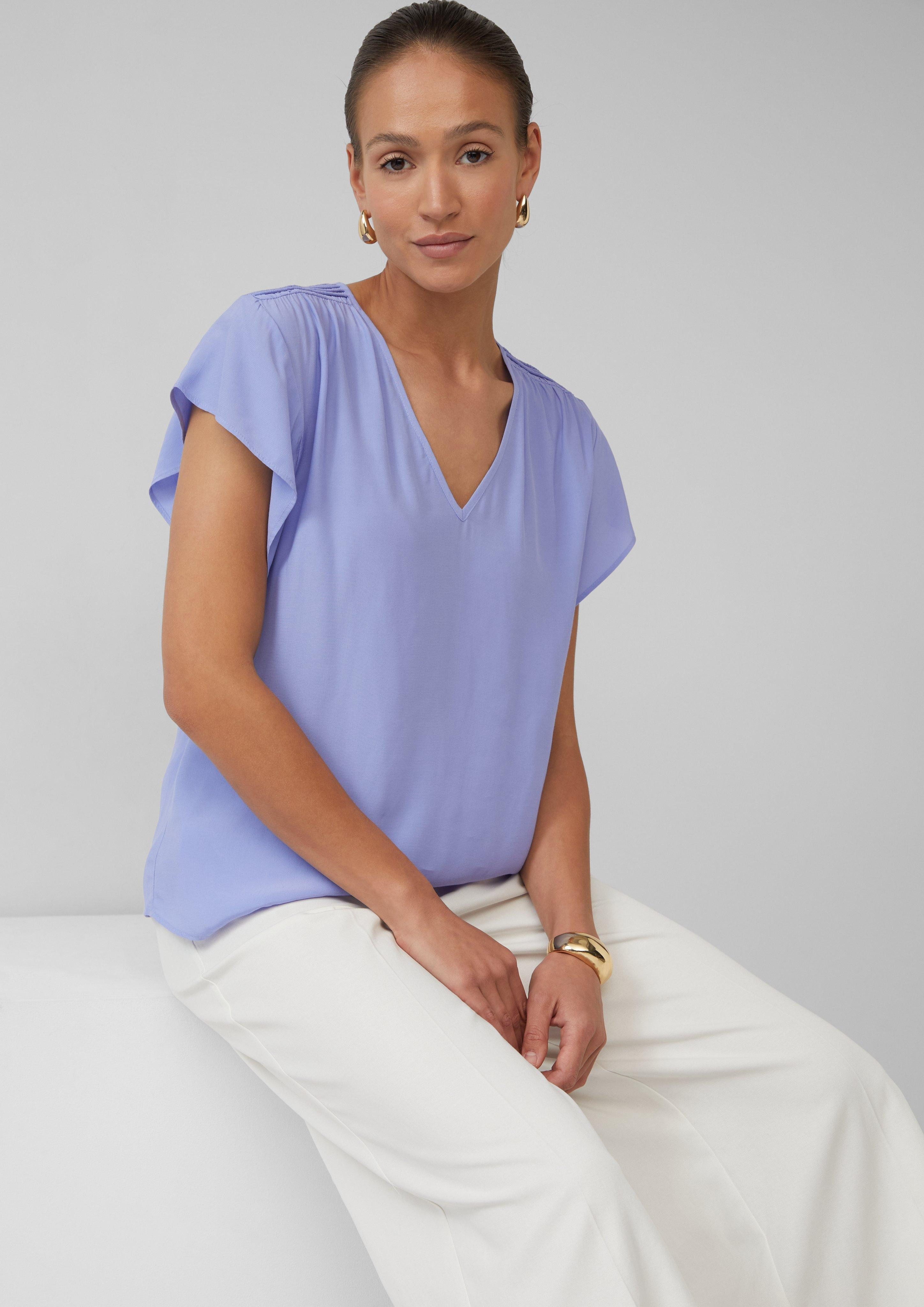 s.Oliver BLACK LABEL Kurzarmbluse Fließende Viskosebluse günstig online kaufen