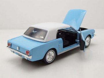 Motormax Modellauto Ford Mustang Hardtop 1964 1/2 hellblau weiß James Bond Thunderball, Maßstab 1:24