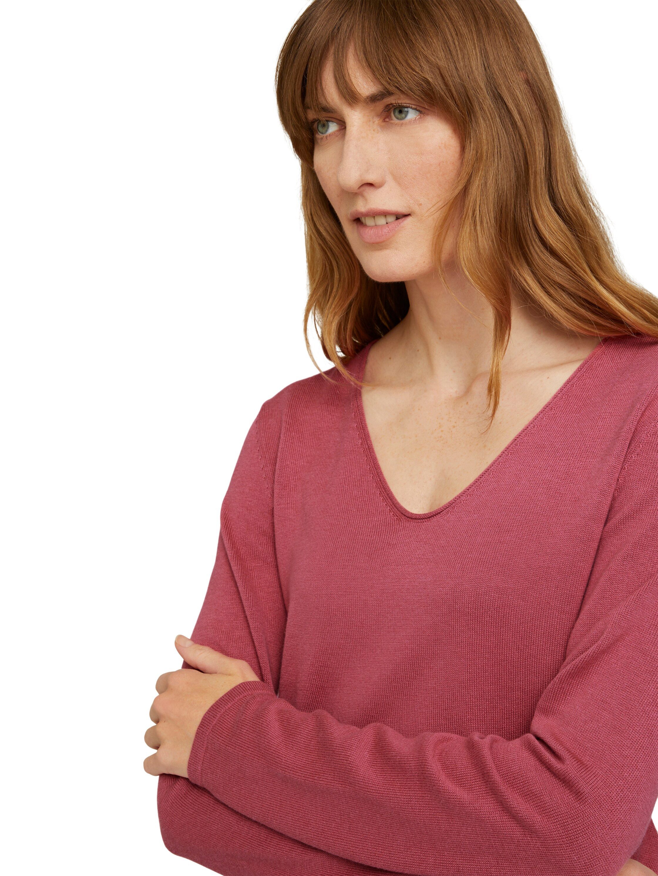 TOM TAILOR V-Ausschnitt-Pullover Regular mit V-Ausschnitt