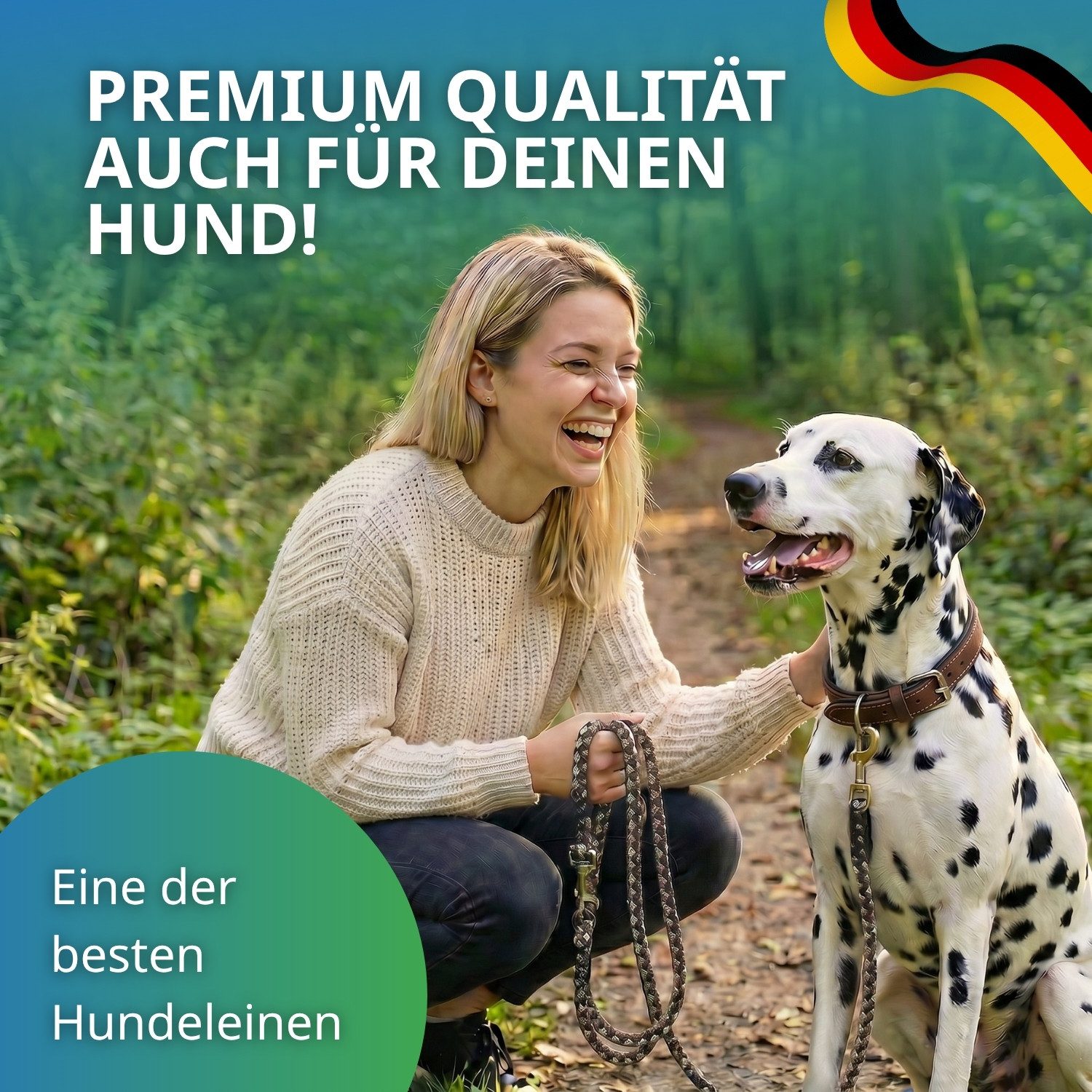 Activity4Dogs Hundeleine große Hunde bis 60 kg, mehrfarbig geflochten, 4-fach verstellbar, 3 m, auch als Doppelleine für 2 Hunde, Premium Qualität aus Deutschland