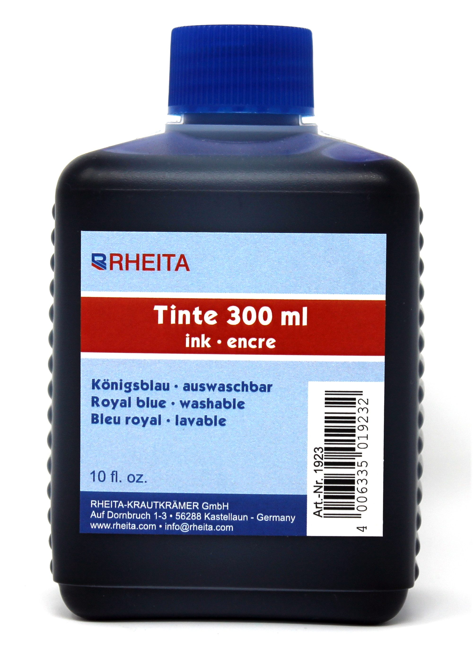 Rheita Füllhaltertinte im Kunststoffkanister 300 ml, königsblau, auswaschbar Tintenpatrone (Tinte zum Nachfüllen)