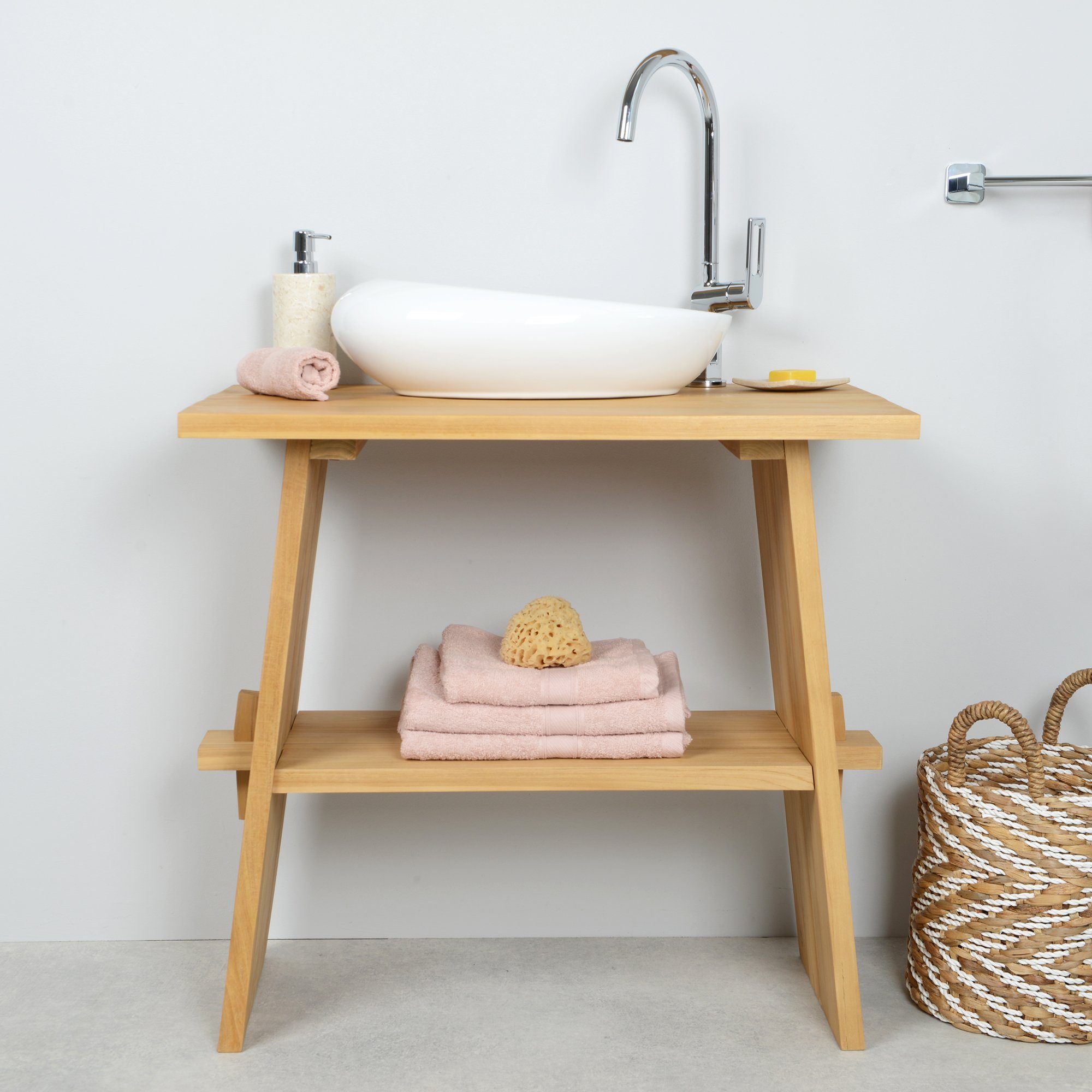 wohnfreuden Aufsatzwaschbecken Keramik Aufsatzwaschbecken 50 cm oval weiß (Kein Set), NEW-5754