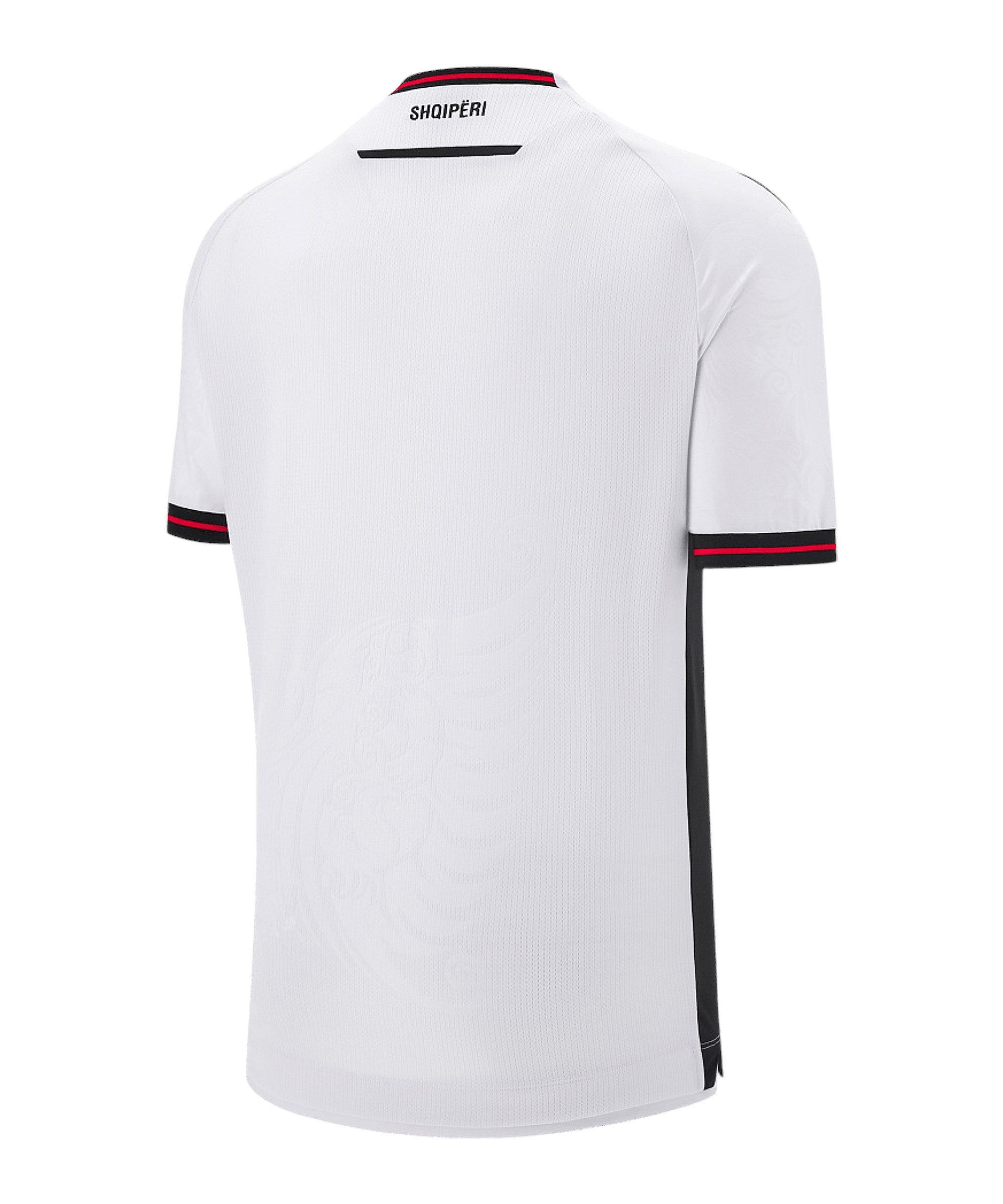 Macron Fußballtrikot Macron Albanien Trikot Away 2025 Weiß Teamsport günstig online kaufen