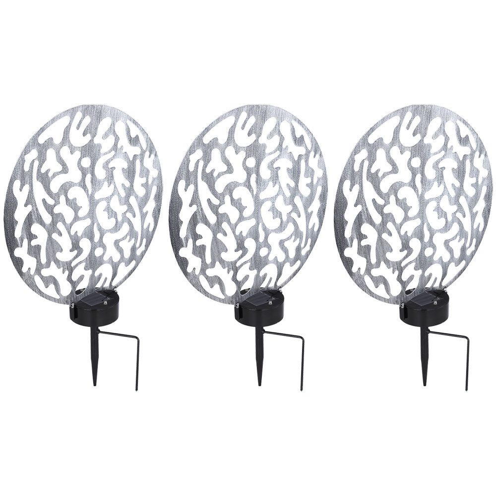 GLOBO LIGHTING LED Solarleuchte, LED-Leuchtmittel fest verbaut, Warmweiß, Solar Steckleuchte Solarlampe rund Außenlampe Gartendeko Erdspieß 3x
