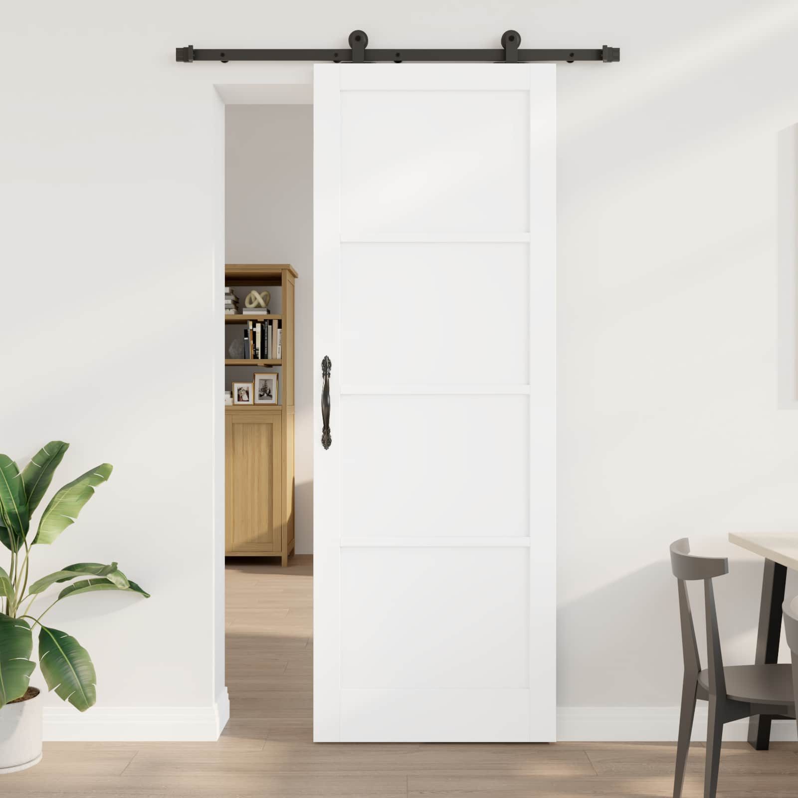 vidaXL Haustür Schiebetür ORKDAL Weiß 83 x 232 cm Massives Kiefernholz (1-St)