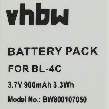 vhbw kompatibel mit Bea-fon S400 EU001B, S400 EU001W, SL350, S700, SL160 Smartphone-Akku Li-Ion 900 mAh (3,7 V)