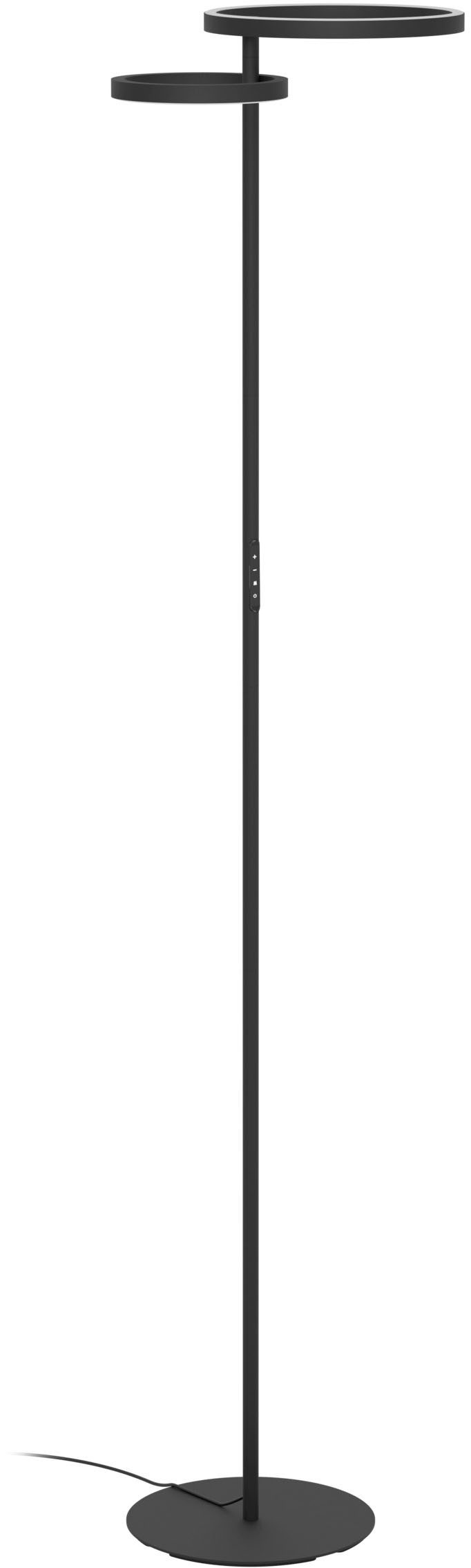 EGLO Stehlampe CASTELPOTO 1 Stehlampe - Stahl - LED;LED - 16W;12W - IP20, Dimmfunktion, Farbwechsel, mehrere Helligkeitsstufen, LED fest integriert, Kaltweiß, Neutralweiß, Warmweiß, Standleuchte, Leselampe, Wohzimmer, Schlafzimmer, L43 x B30 x H180 cm