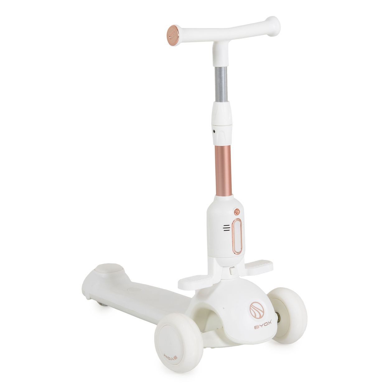Byox Cityroller Kinderroller Velvet Royal 2in1, Laufrad Musik- und Lichteffekte Fußstütze